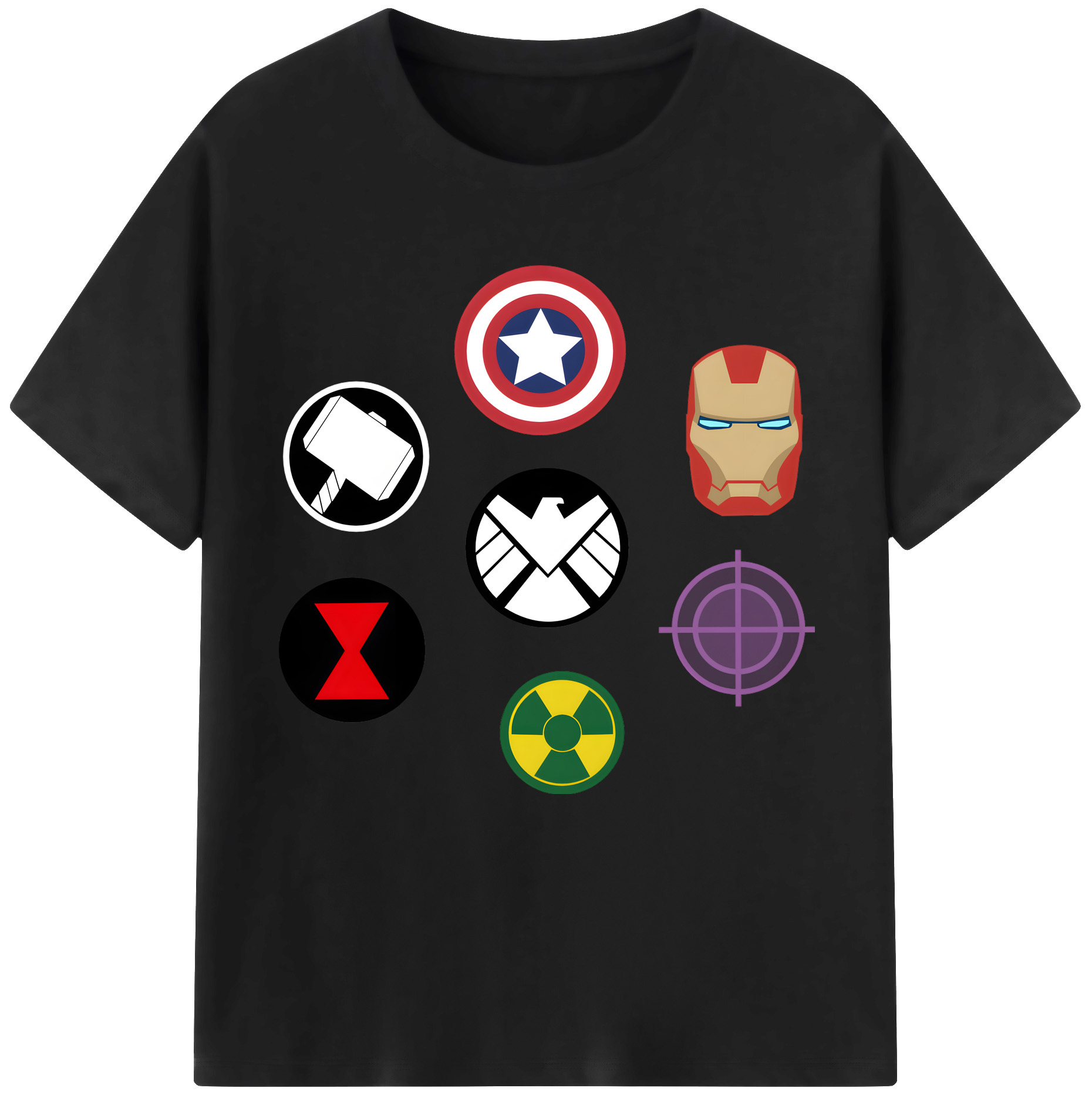 （画像用） アベンジャーズ The Avengers 綿100％半袖Tシャツ（フロントプリント）