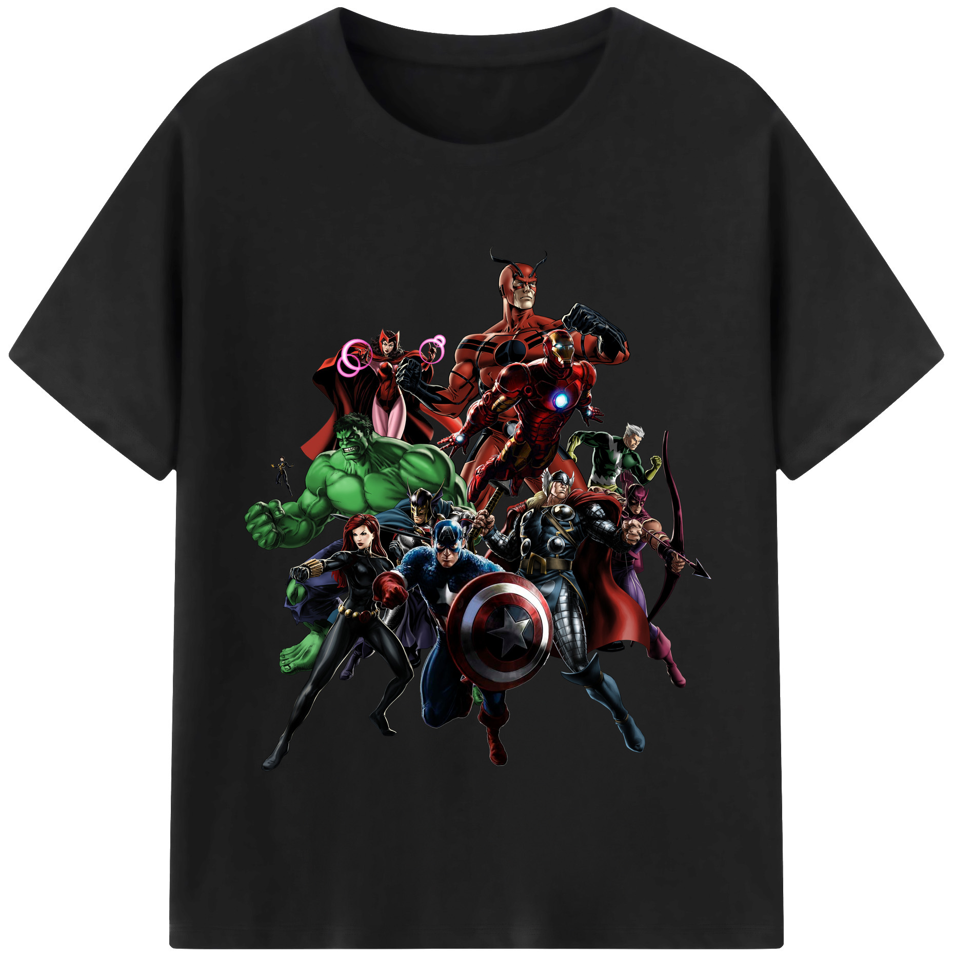 （画像用） アベンジャーズ The Avengers 綿100％半袖Tシャツ（フロントプリント）