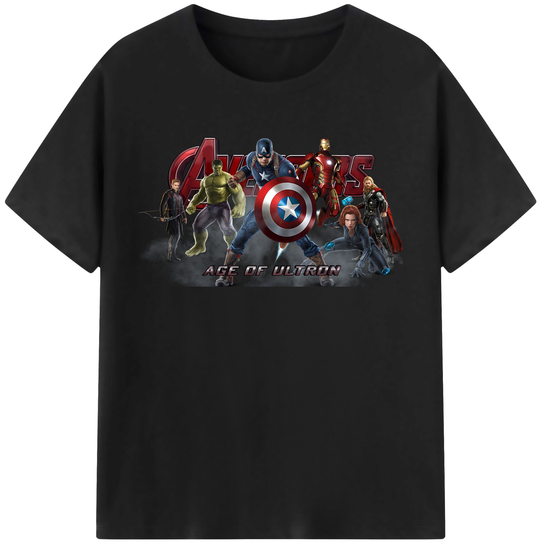 （画像用） アベンジャーズ The Avengers 綿100％半袖Tシャツ（フロントプリント）