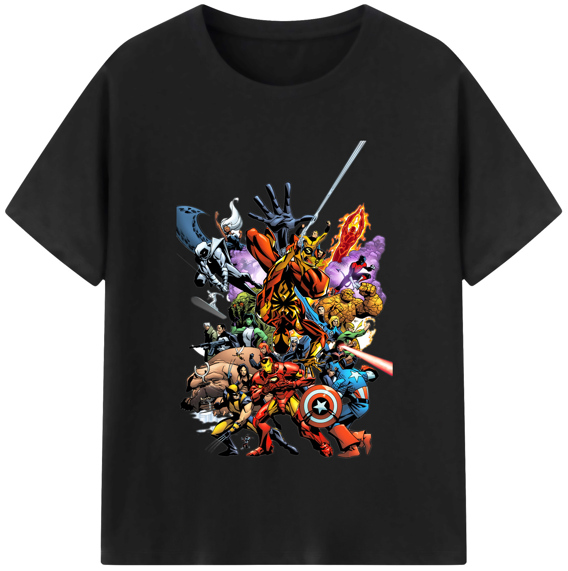 （画像用） アベンジャーズ The Avengers 綿100％半袖Tシャツ（フロントプリント）