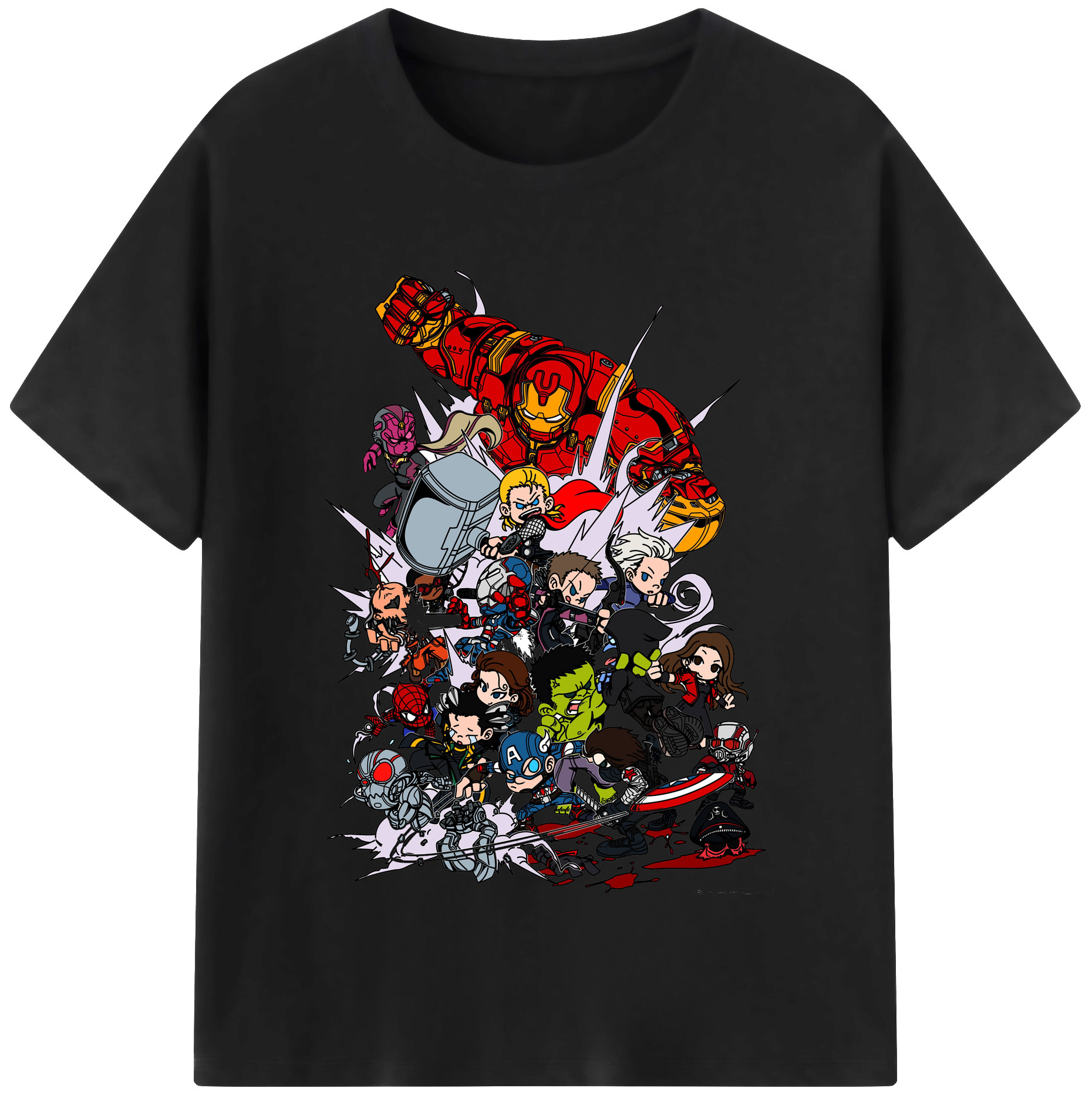 （画像用） アベンジャーズ The Avengers 綿100％半袖Tシャツ（フロントプリント）