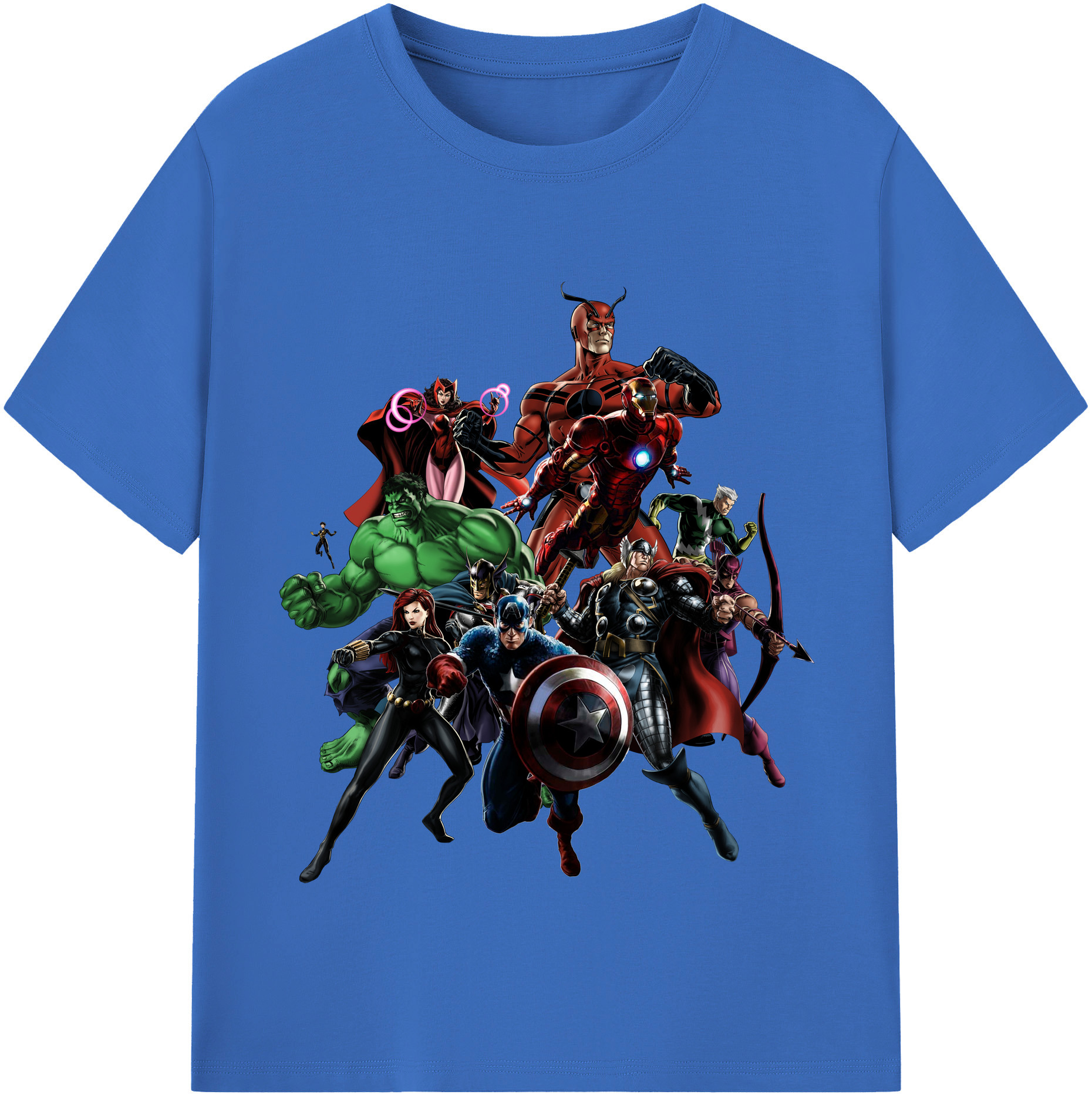 （画像用） アベンジャーズ The Avengers 綿100％半袖Tシャツ（フロントプリント）