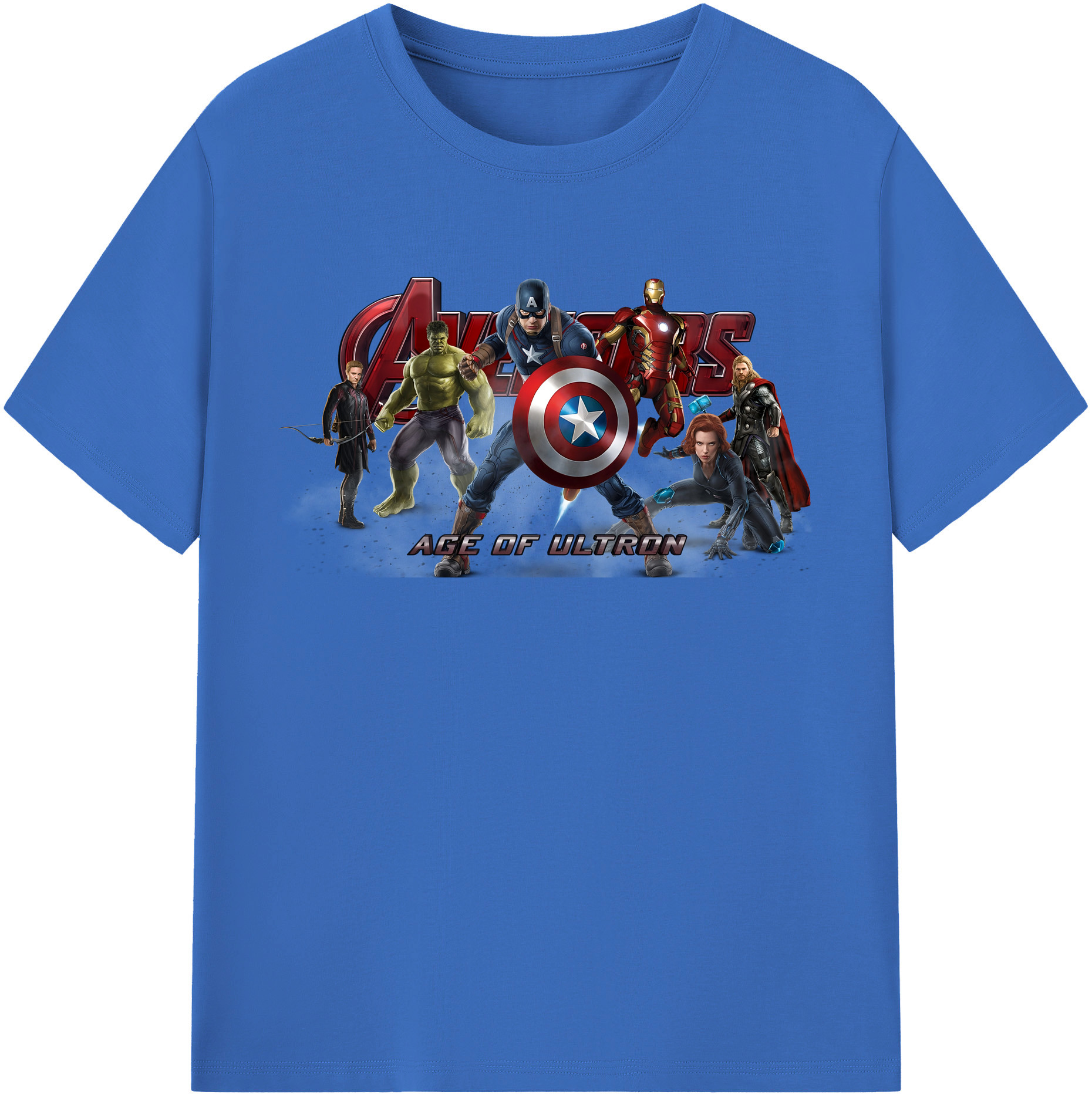 （画像用） アベンジャーズ The Avengers 綿100％半袖Tシャツ（フロントプリント）