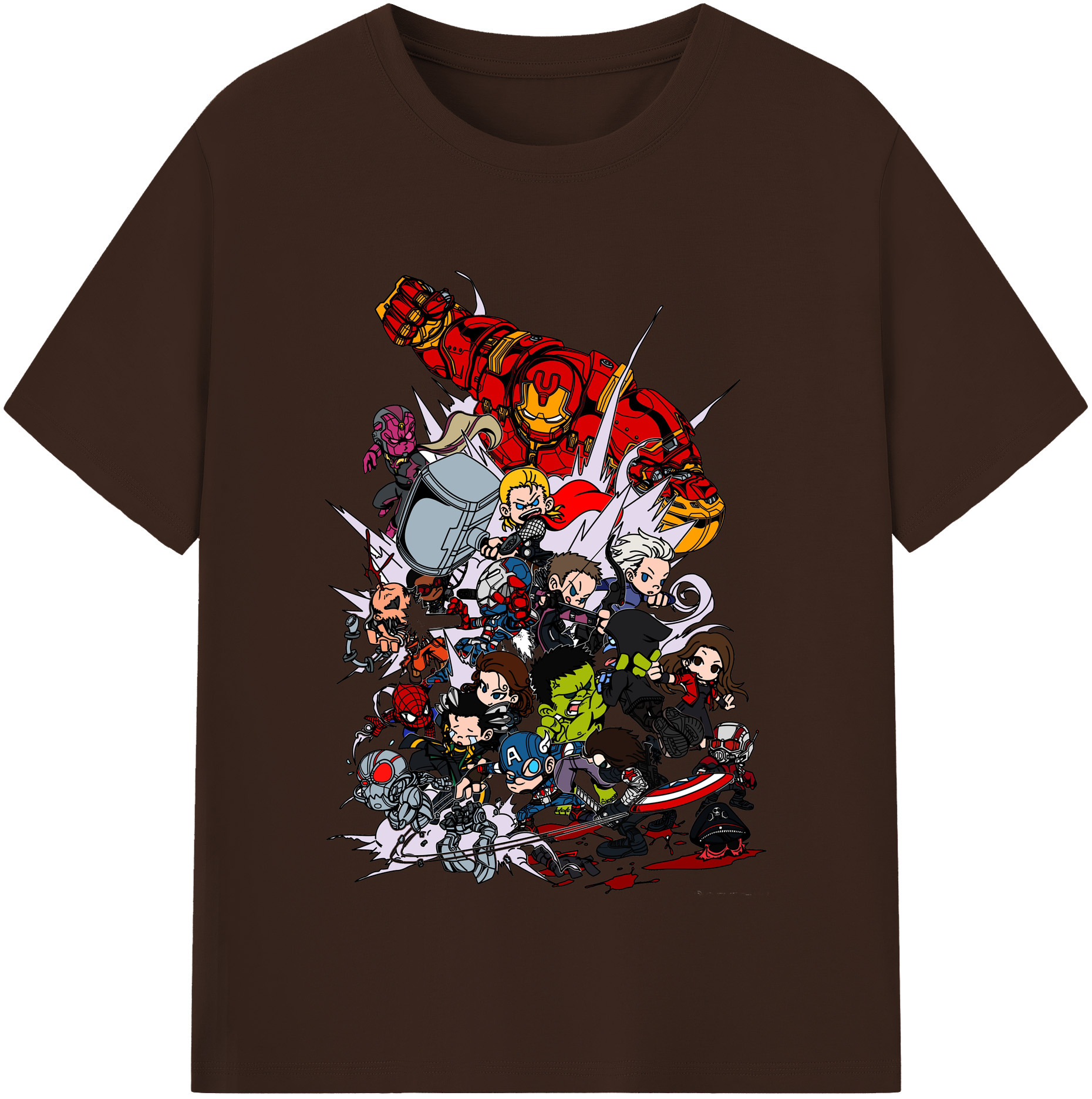 （画像用） アベンジャーズ The Avengers 綿100％半袖Tシャツ（フロントプリント）