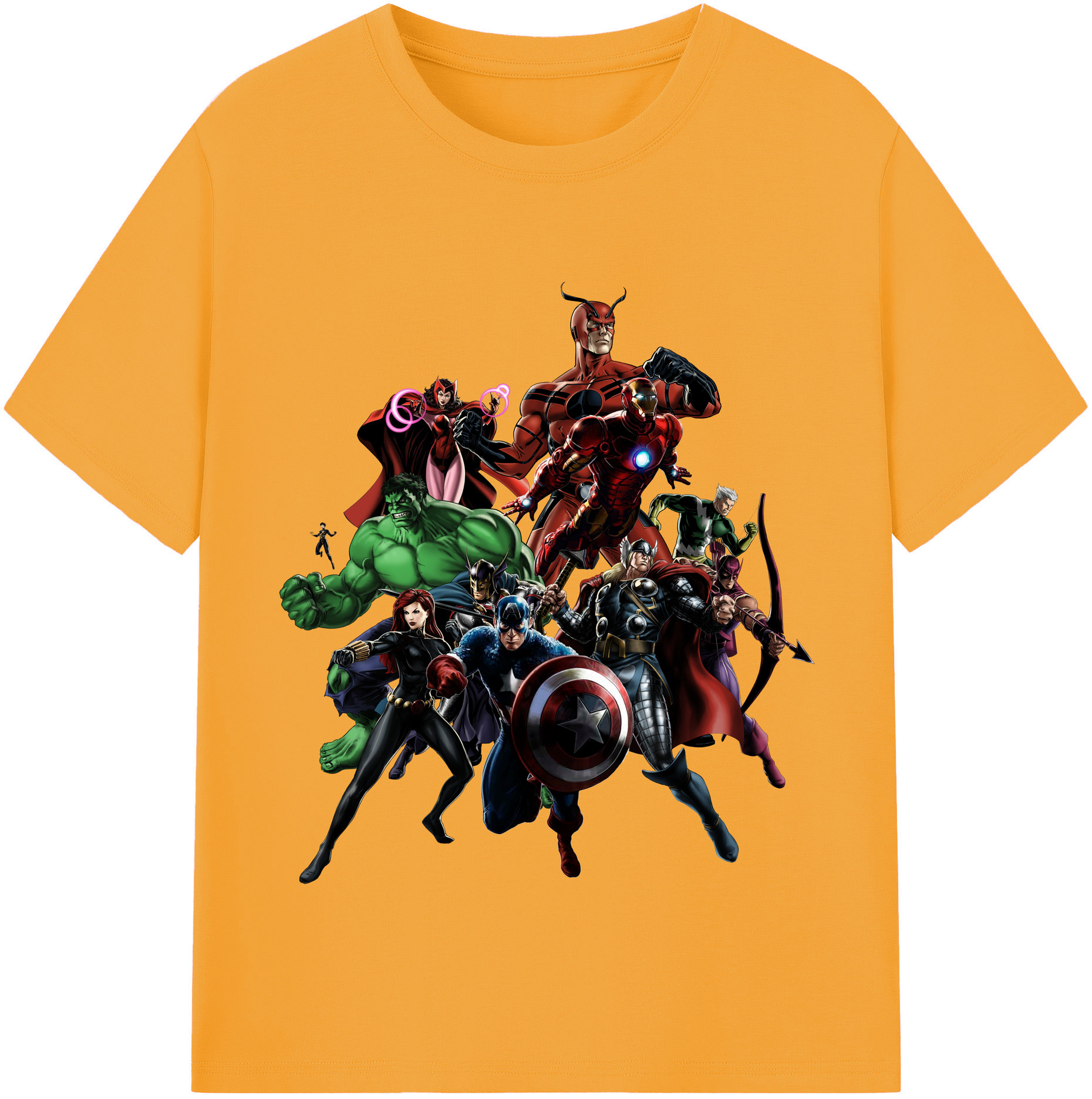 （画像用） アベンジャーズ The Avengers 綿100％半袖Tシャツ（フロントプリント）