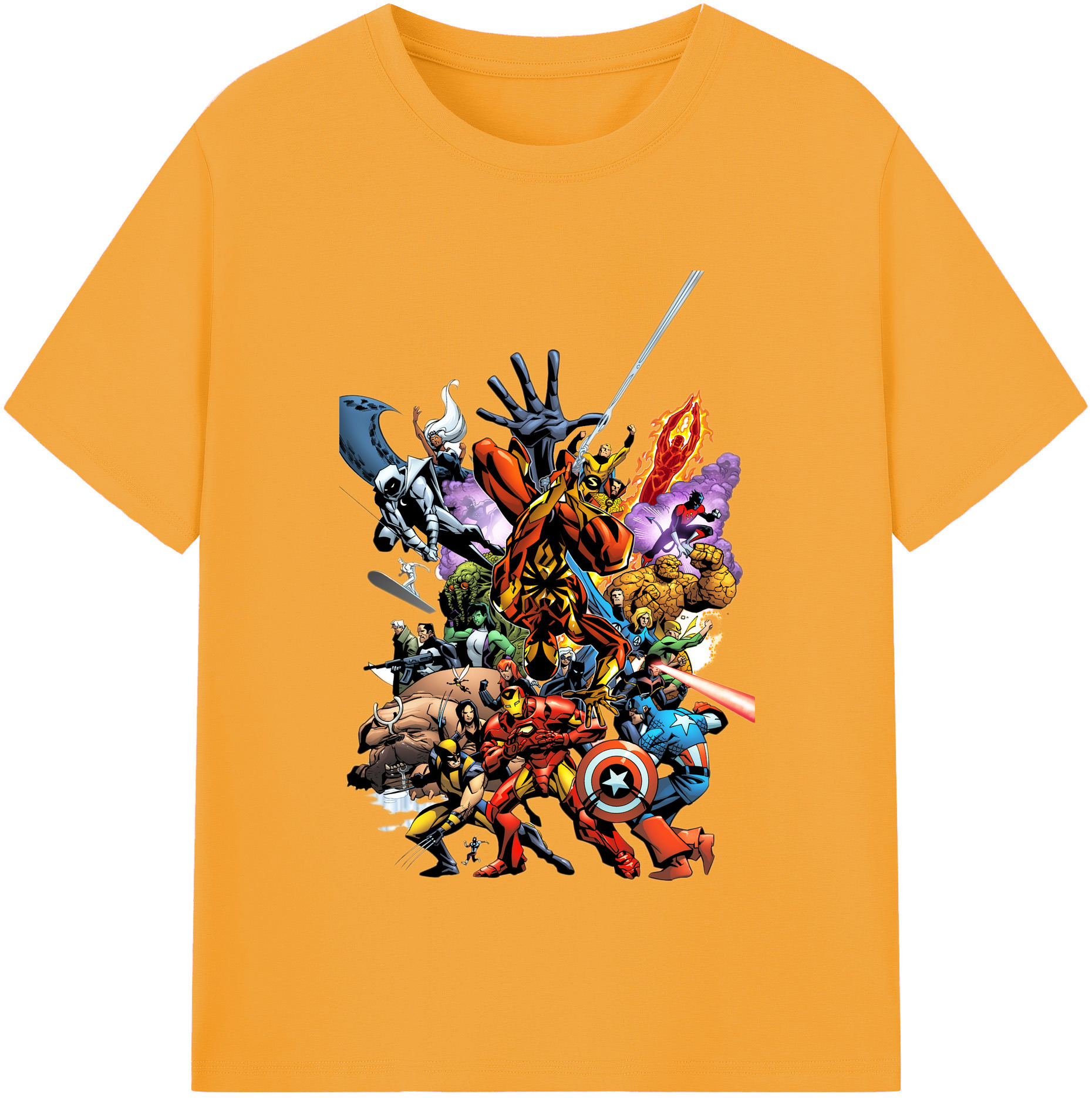 （画像用） アベンジャーズ The Avengers 綿100％半袖Tシャツ（フロントプリント）