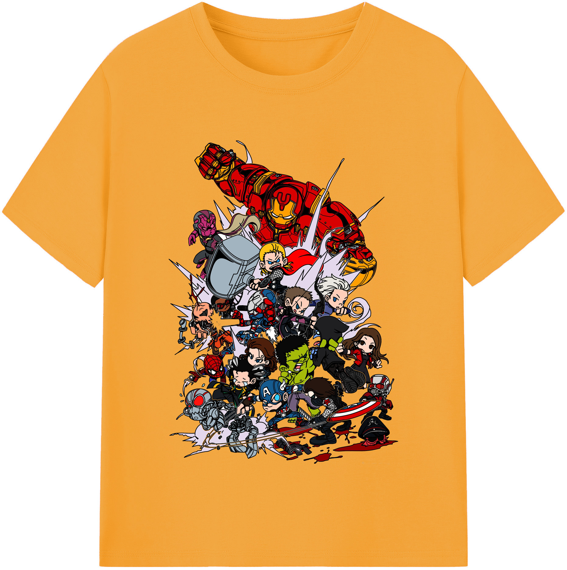 （画像用） アベンジャーズ The Avengers 綿100％半袖Tシャツ（フロントプリント）