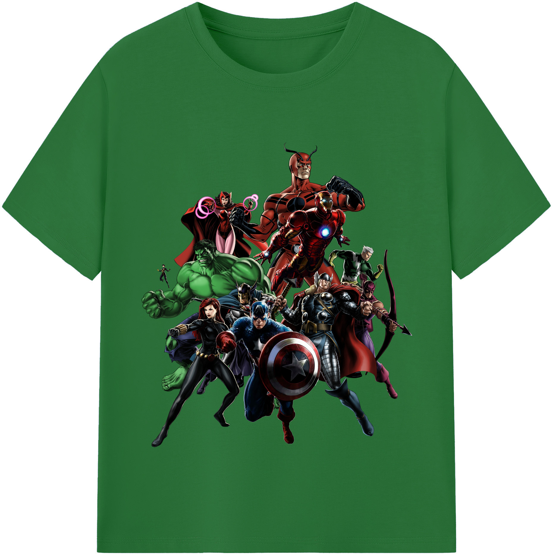 （画像用） アベンジャーズ The Avengers 綿100％半袖Tシャツ（フロントプリント）