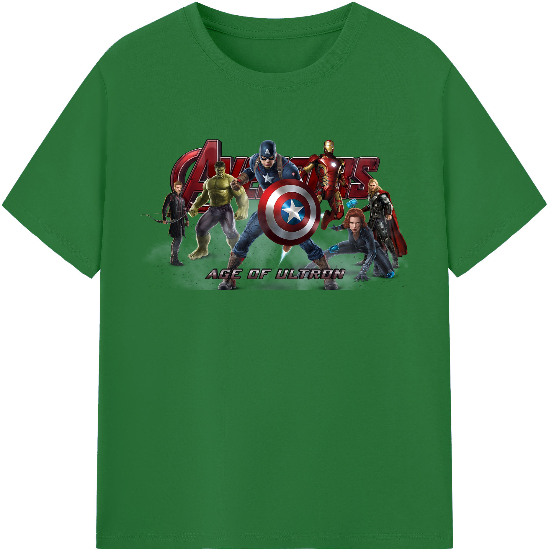（画像用） アベンジャーズ The Avengers 綿100％半袖Tシャツ（フロントプリント）