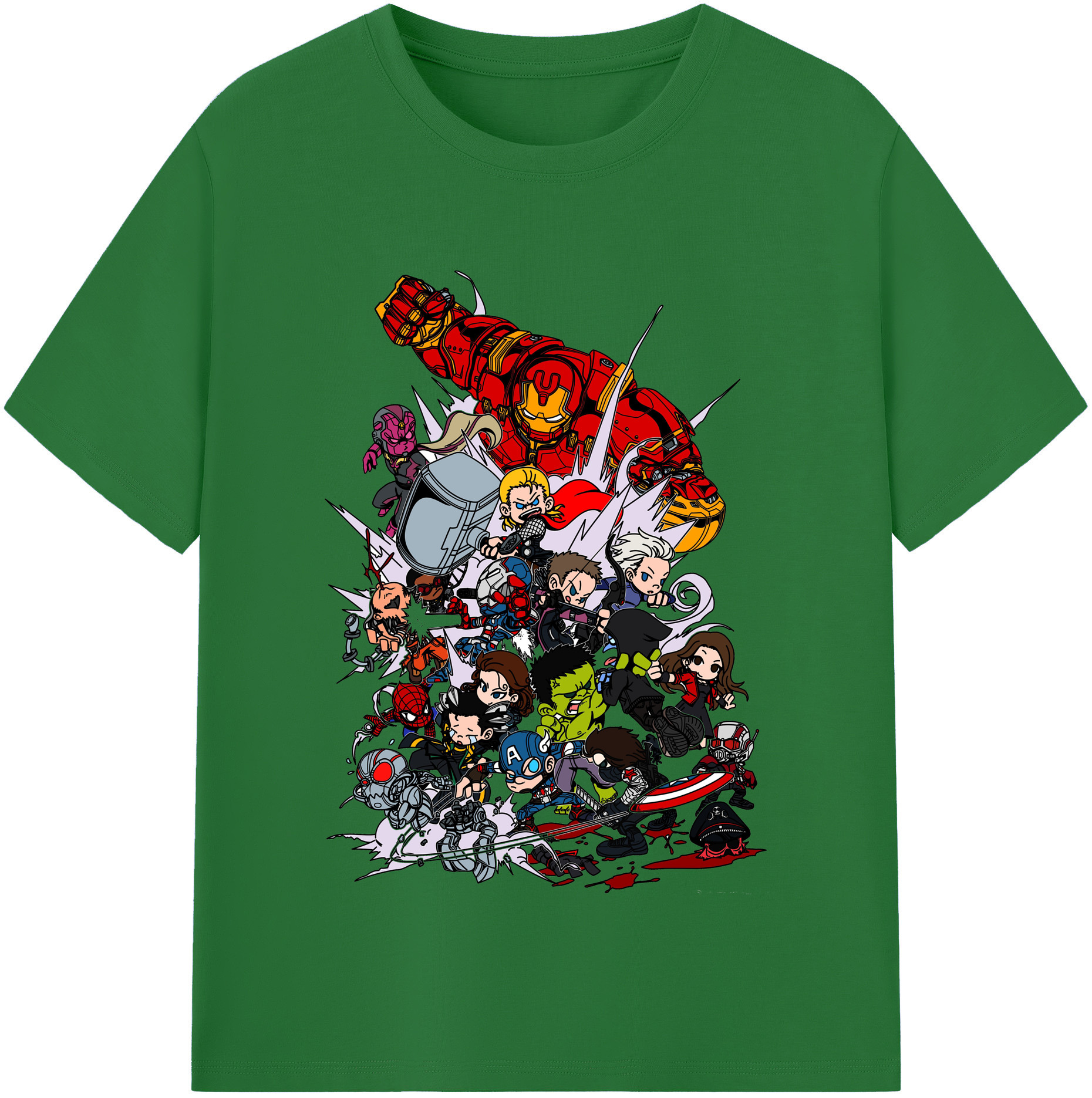 （画像用） アベンジャーズ The Avengers 綿100％半袖Tシャツ（フロントプリント）