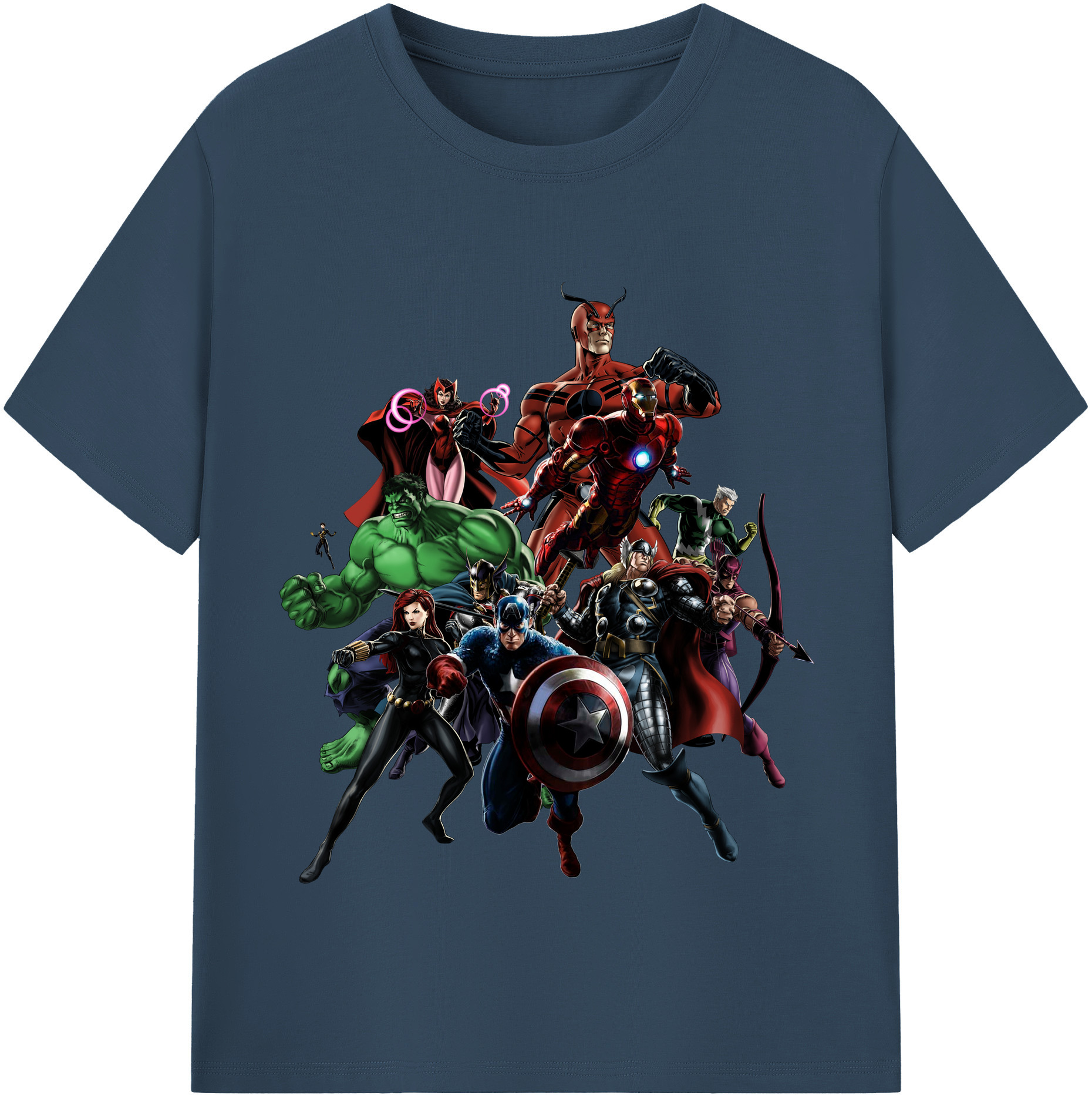 （画像用） アベンジャーズ The Avengers 綿100％半袖Tシャツ（フロントプリント）
