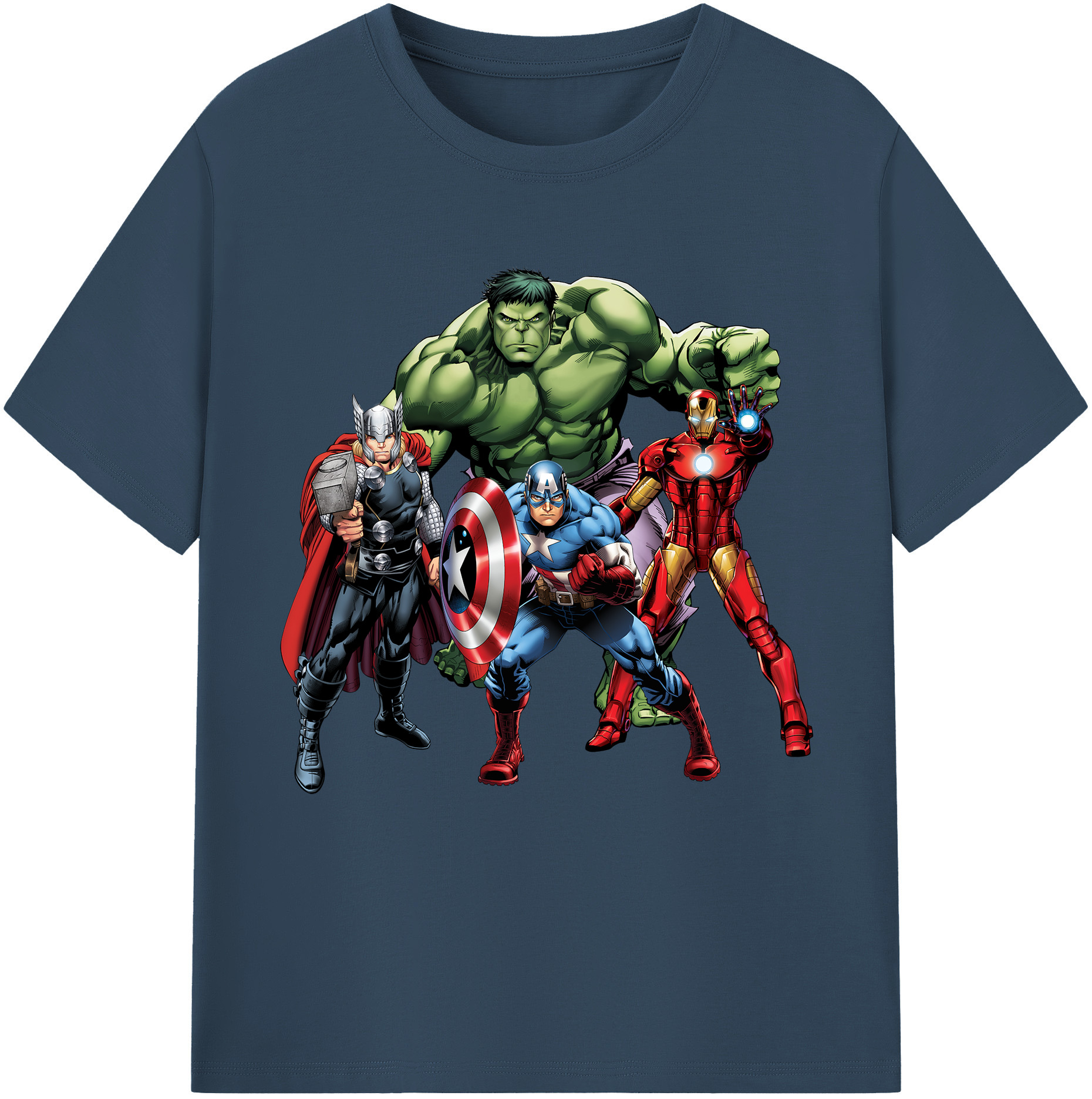 （画像用） アベンジャーズ The Avengers 綿100％半袖Tシャツ（フロントプリント）