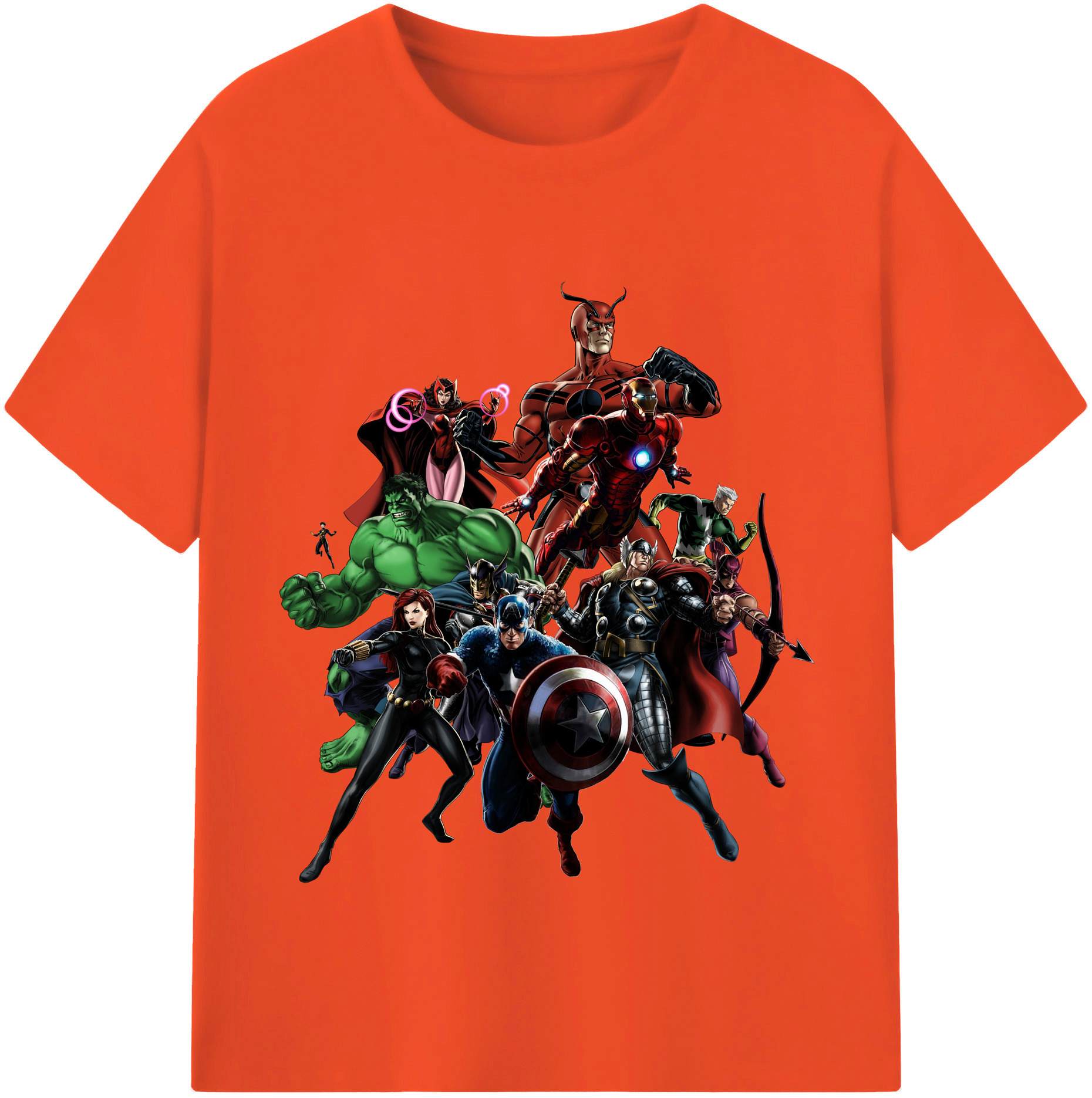 （画像用） アベンジャーズ The Avengers 綿100％半袖Tシャツ（フロントプリント）