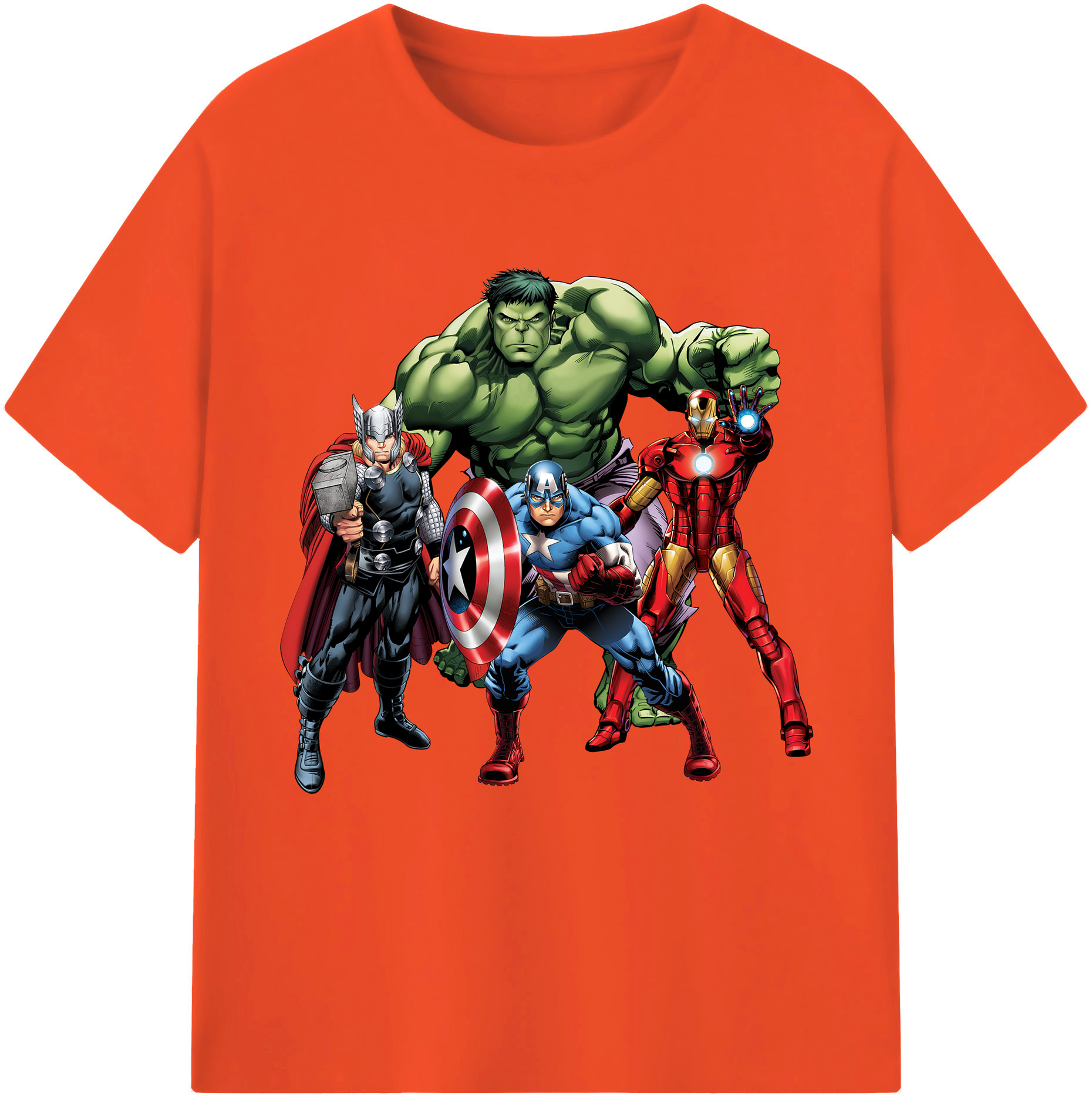 （画像用） アベンジャーズ The Avengers 綿100％半袖Tシャツ（フロントプリント）