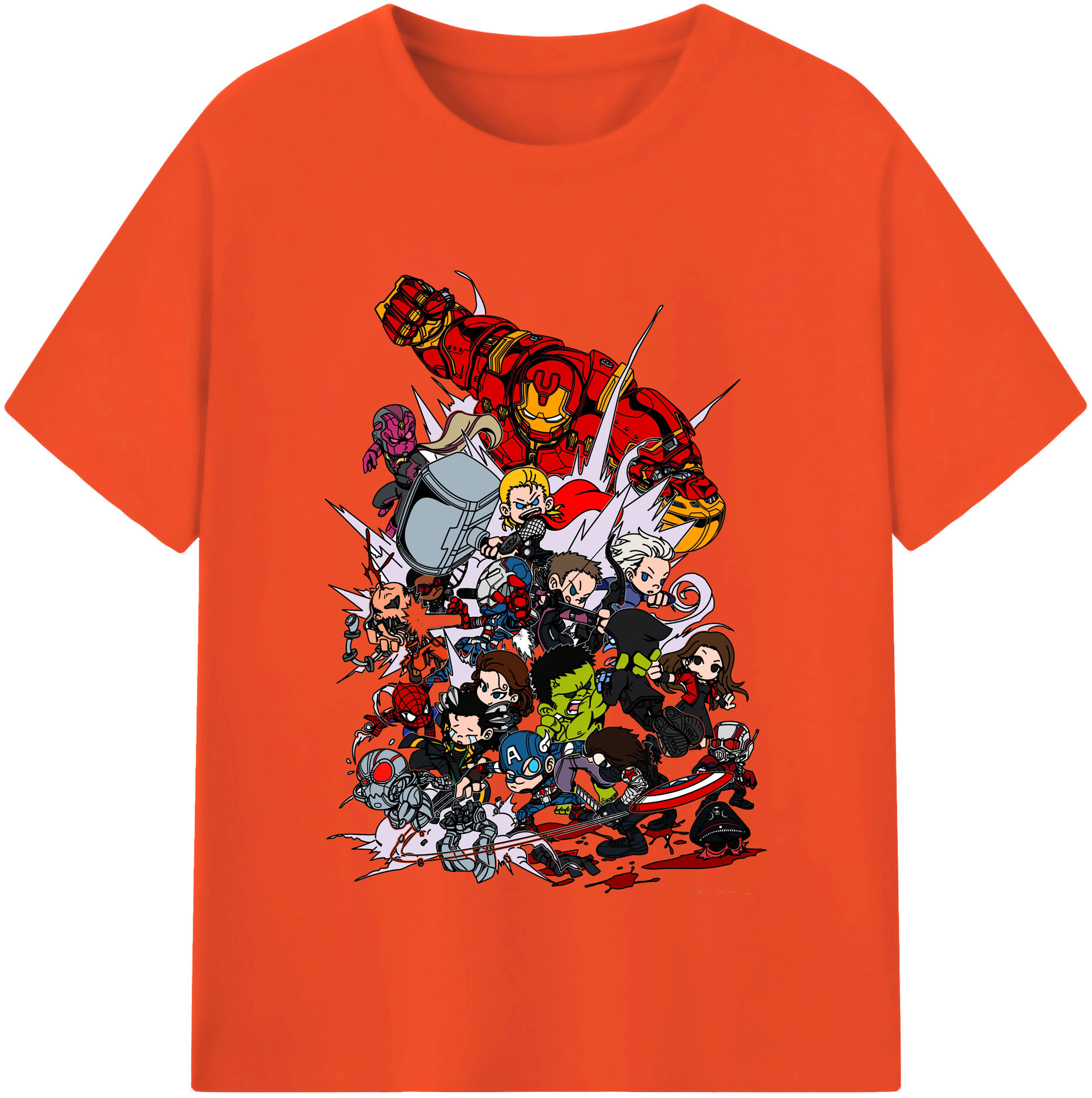（画像用） アベンジャーズ The Avengers 綿100％半袖Tシャツ（フロントプリント）