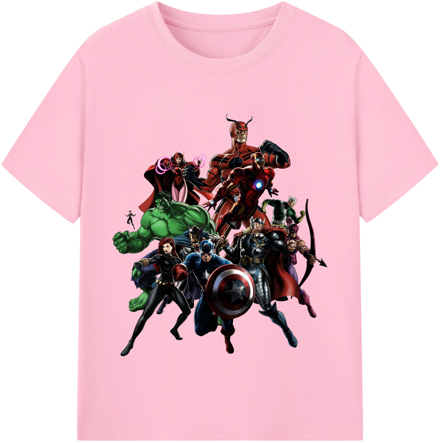 （画像用） アベンジャーズ The Avengers 綿100％半袖Tシャツ（フロントプリント）