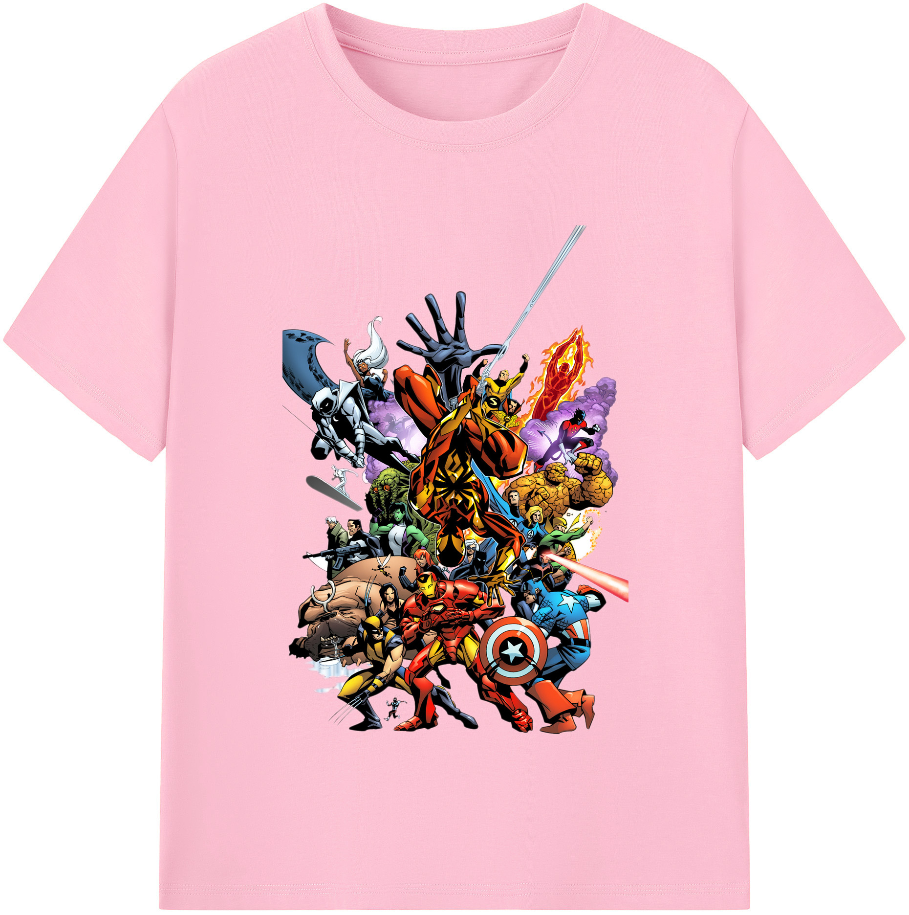 （画像用） アベンジャーズ The Avengers 綿100％半袖Tシャツ（フロントプリント）
