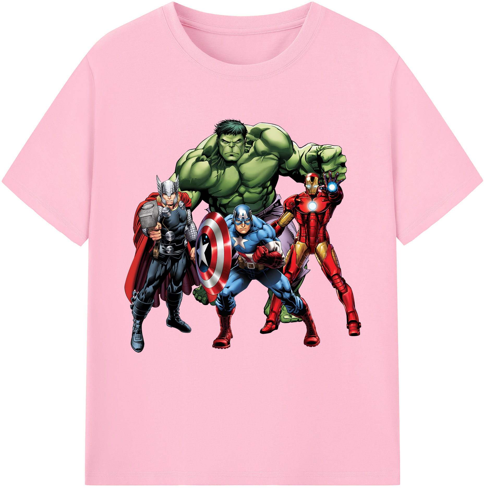 （画像用） アベンジャーズ The Avengers 綿100％半袖Tシャツ（フロントプリント）