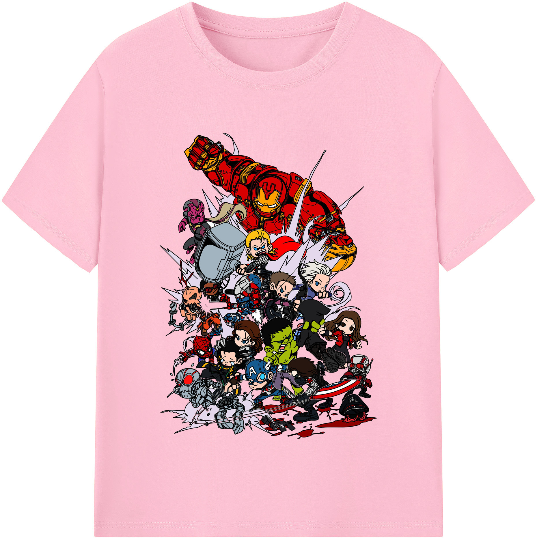 （画像用） アベンジャーズ The Avengers 綿100％半袖Tシャツ（フロントプリント）