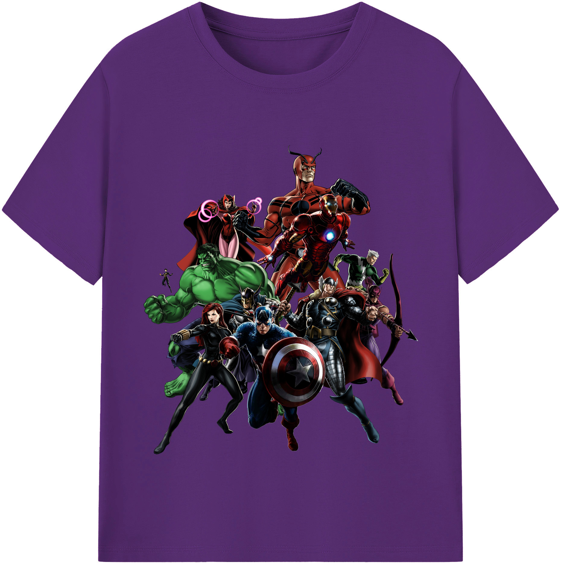 （画像用） アベンジャーズ The Avengers 綿100％半袖Tシャツ（フロントプリント）