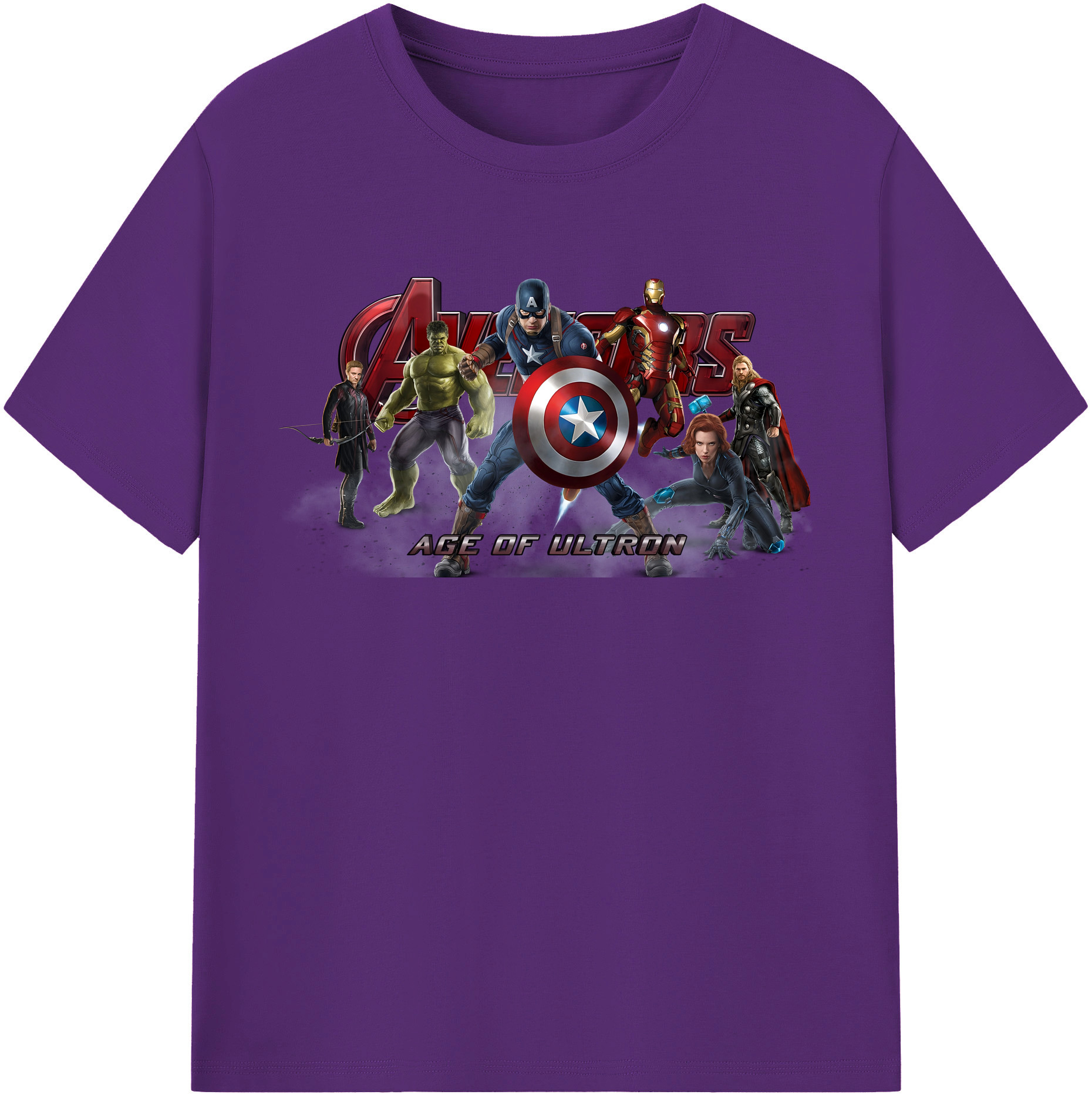 （画像用） アベンジャーズ The Avengers 綿100％半袖Tシャツ（フロントプリント）
