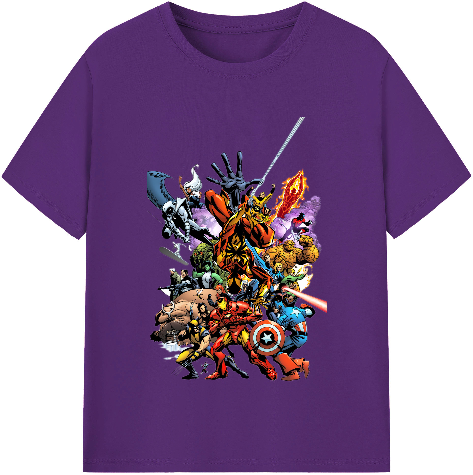 （画像用） アベンジャーズ The Avengers 綿100％半袖Tシャツ（フロントプリント）
