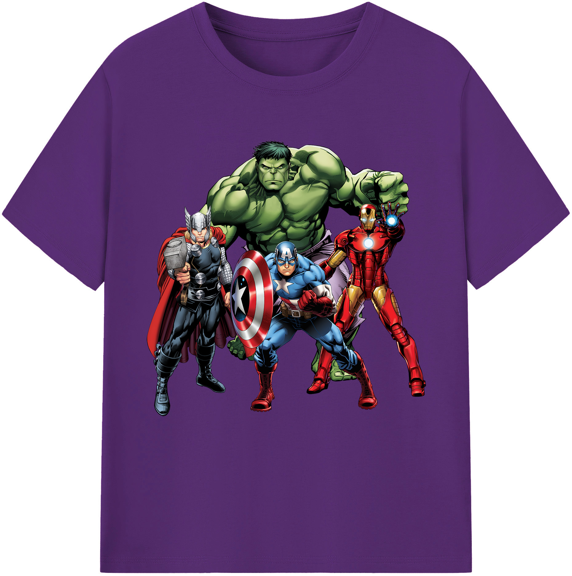 （画像用） アベンジャーズ The Avengers 綿100％半袖Tシャツ（フロントプリント）