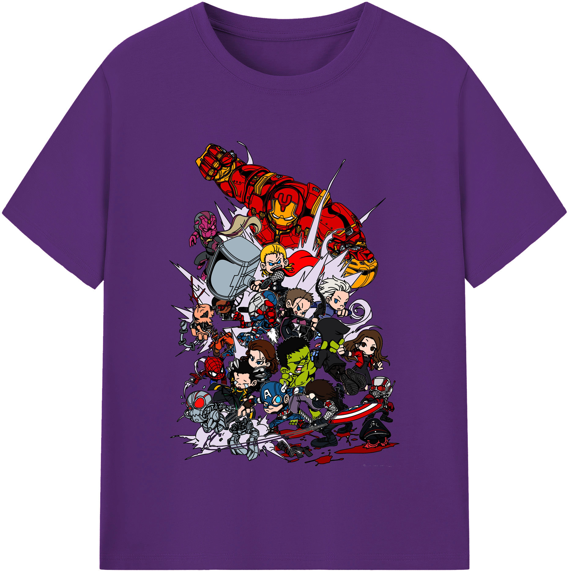 （画像用） アベンジャーズ The Avengers 綿100％半袖Tシャツ（フロントプリント）