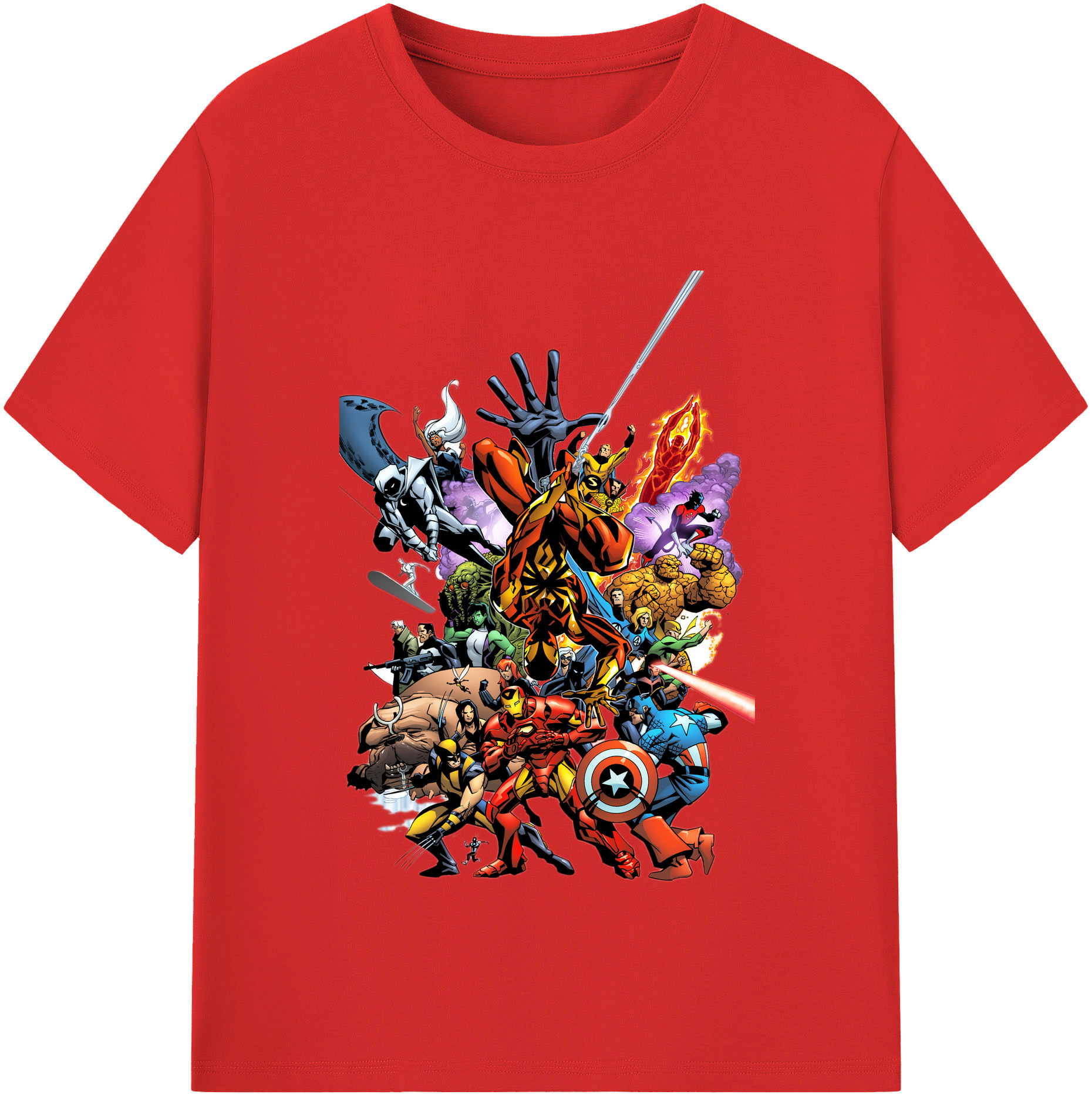 （画像用） アベンジャーズ The Avengers 綿100％半袖Tシャツ（フロントプリント）