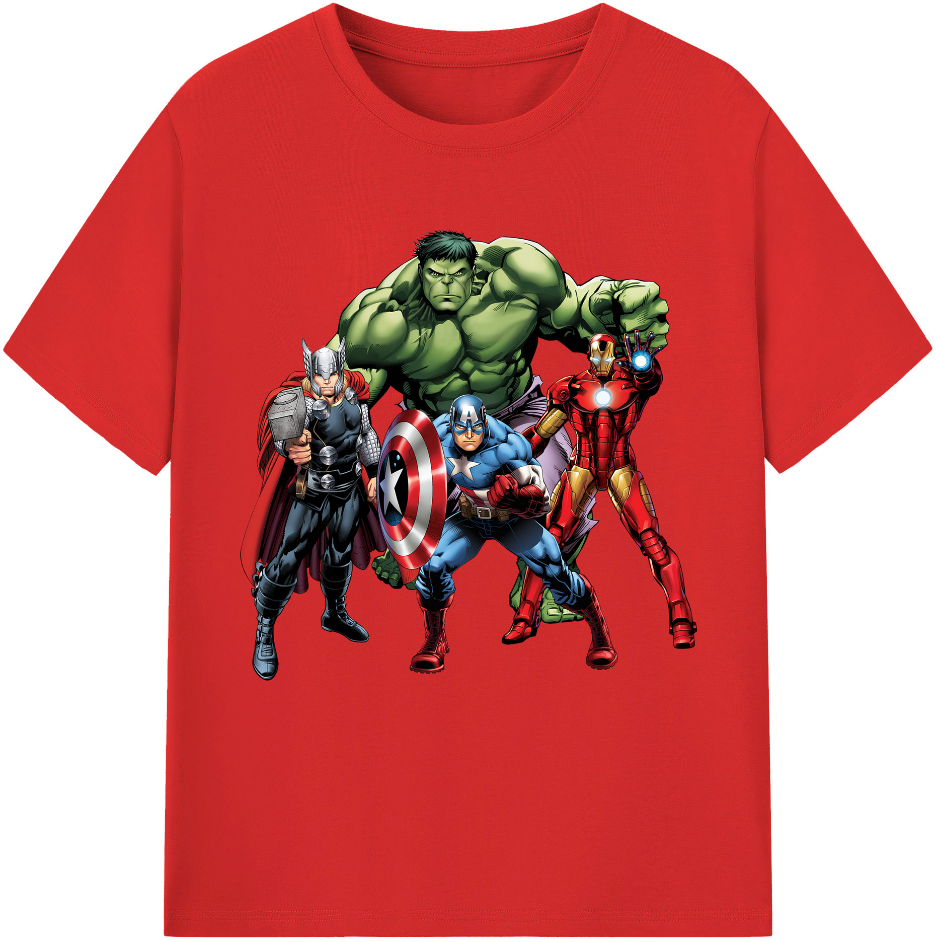 （画像用） アベンジャーズ The Avengers 綿100％半袖Tシャツ（フロントプリント）