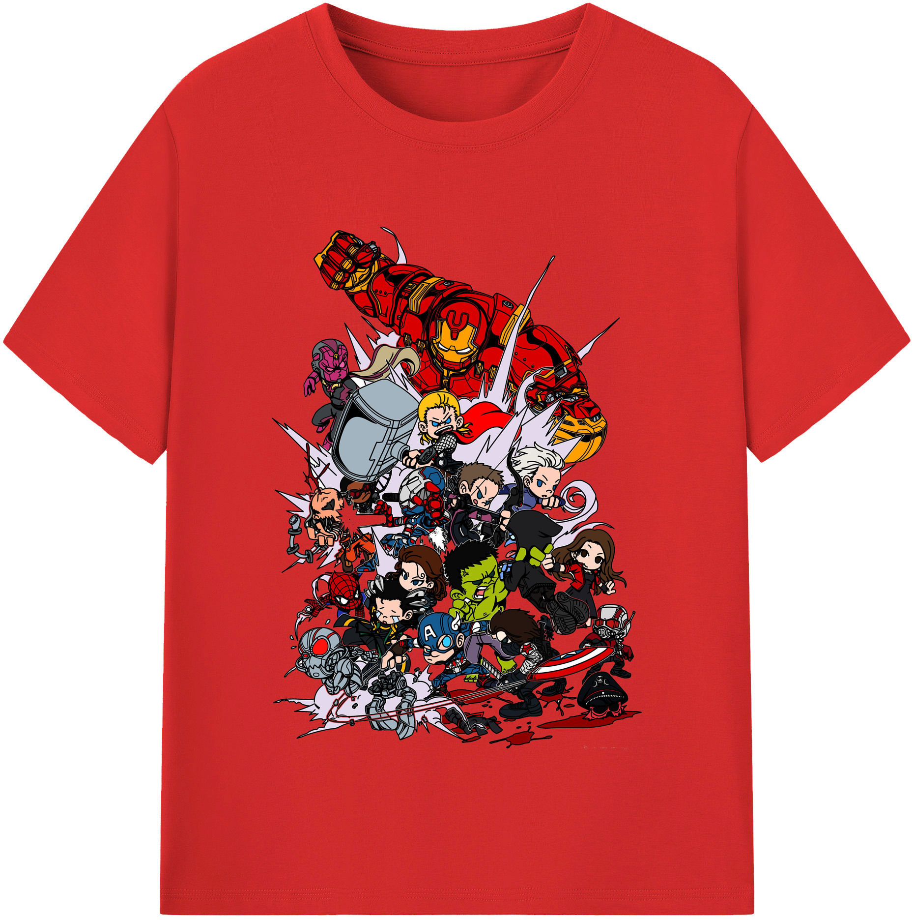 （画像用） アベンジャーズ The Avengers 綿100％半袖Tシャツ（フロントプリント）
