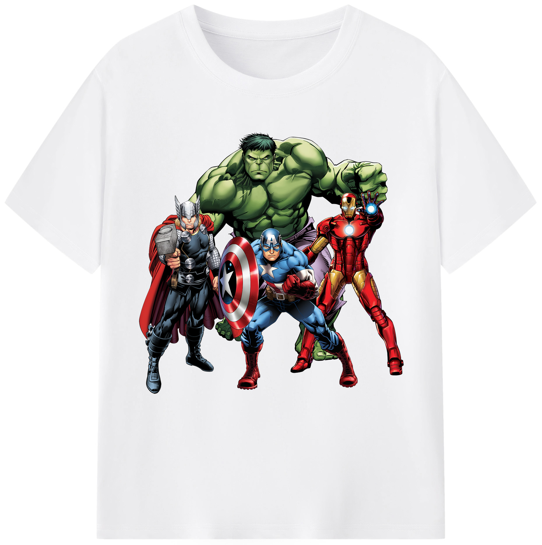 （画像用） アベンジャーズ The Avengers 綿100％半袖Tシャツ（フロントプリント）