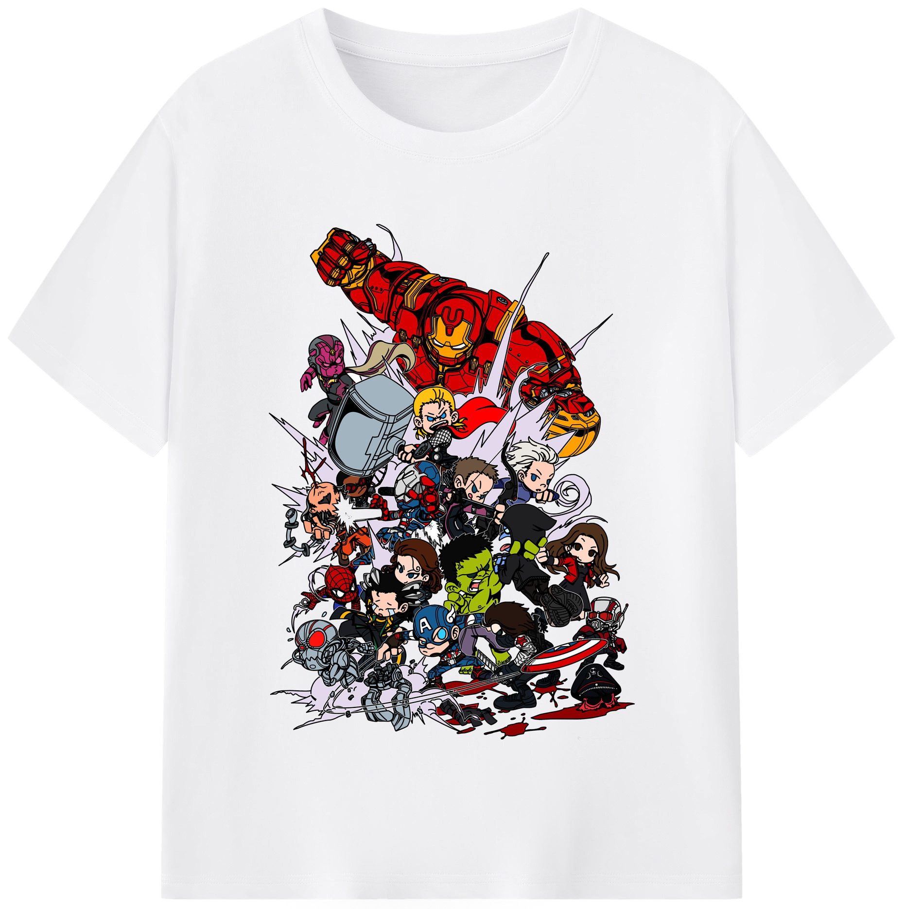 （画像用） アベンジャーズ The Avengers 綿100％半袖Tシャツ（フロントプリント）