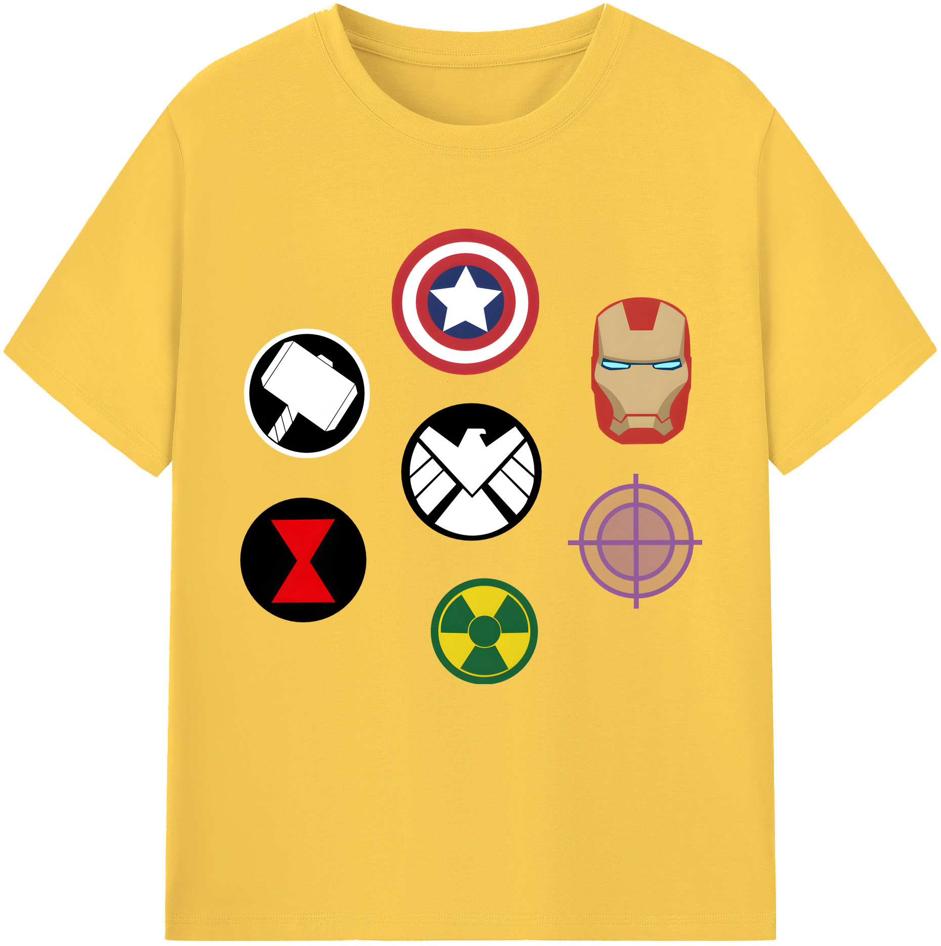（画像用） アベンジャーズ The Avengers 綿100％半袖Tシャツ（フロントプリント）