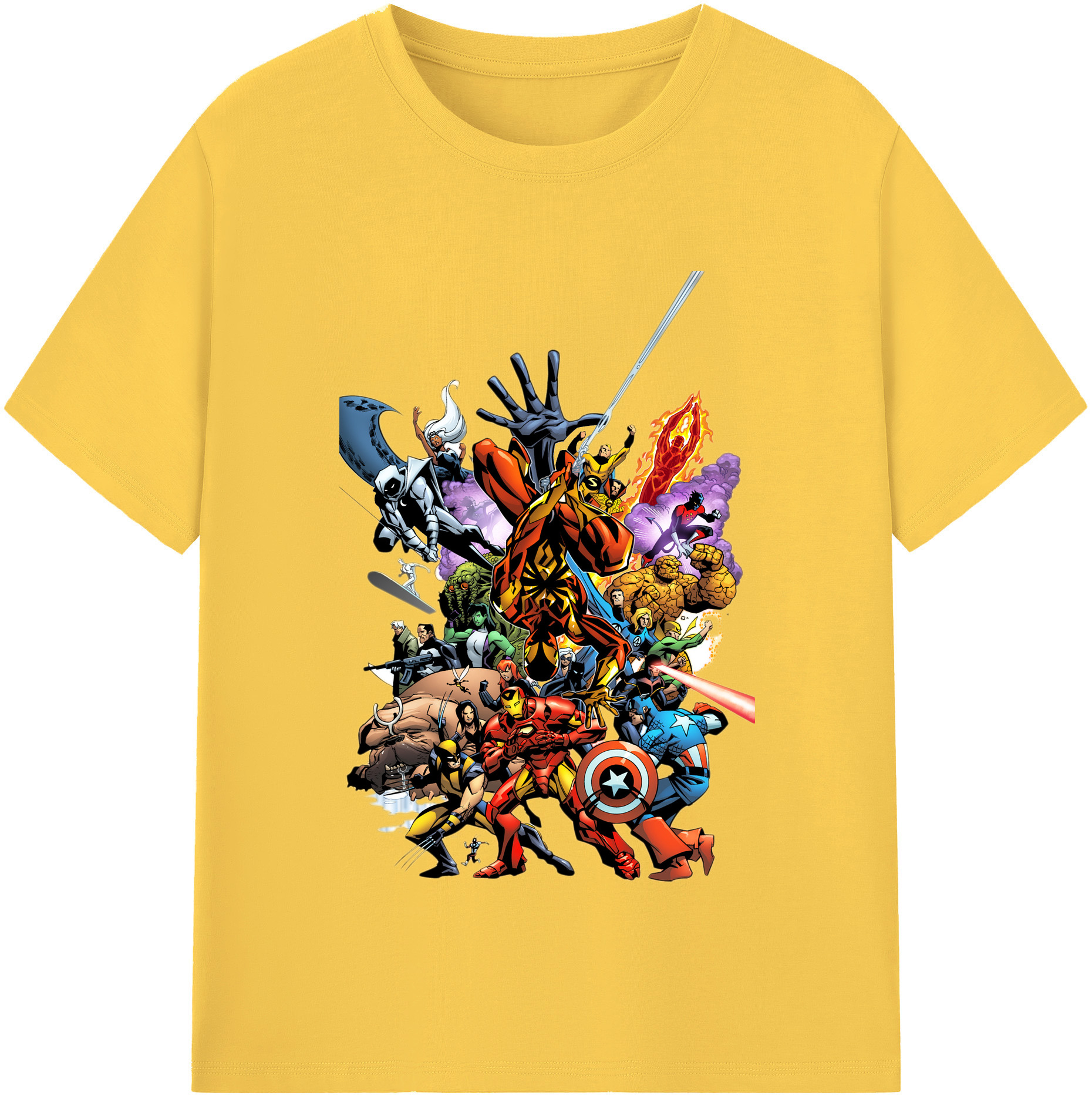 （画像用） アベンジャーズ The Avengers 綿100％半袖Tシャツ（フロントプリント）