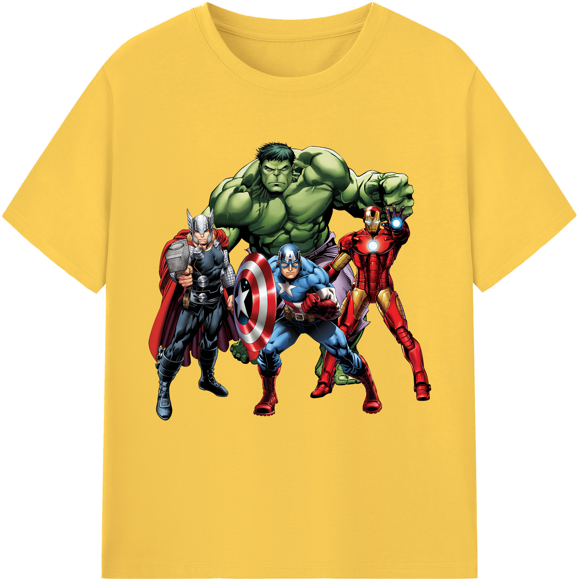 （画像用） アベンジャーズ The Avengers 綿100％半袖Tシャツ（フロントプリント）