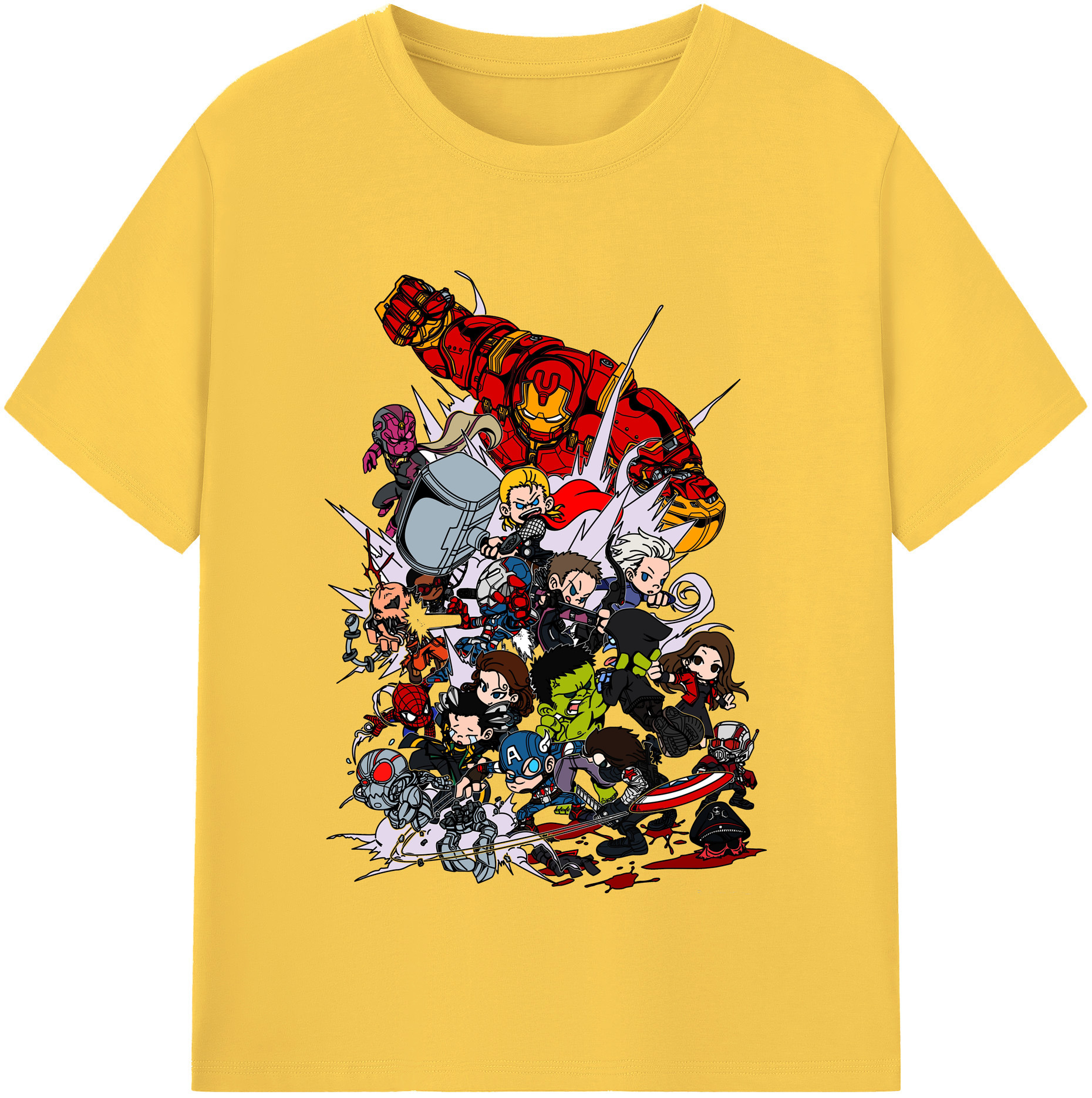 （画像用） アベンジャーズ The Avengers 綿100％半袖Tシャツ（フロントプリント）