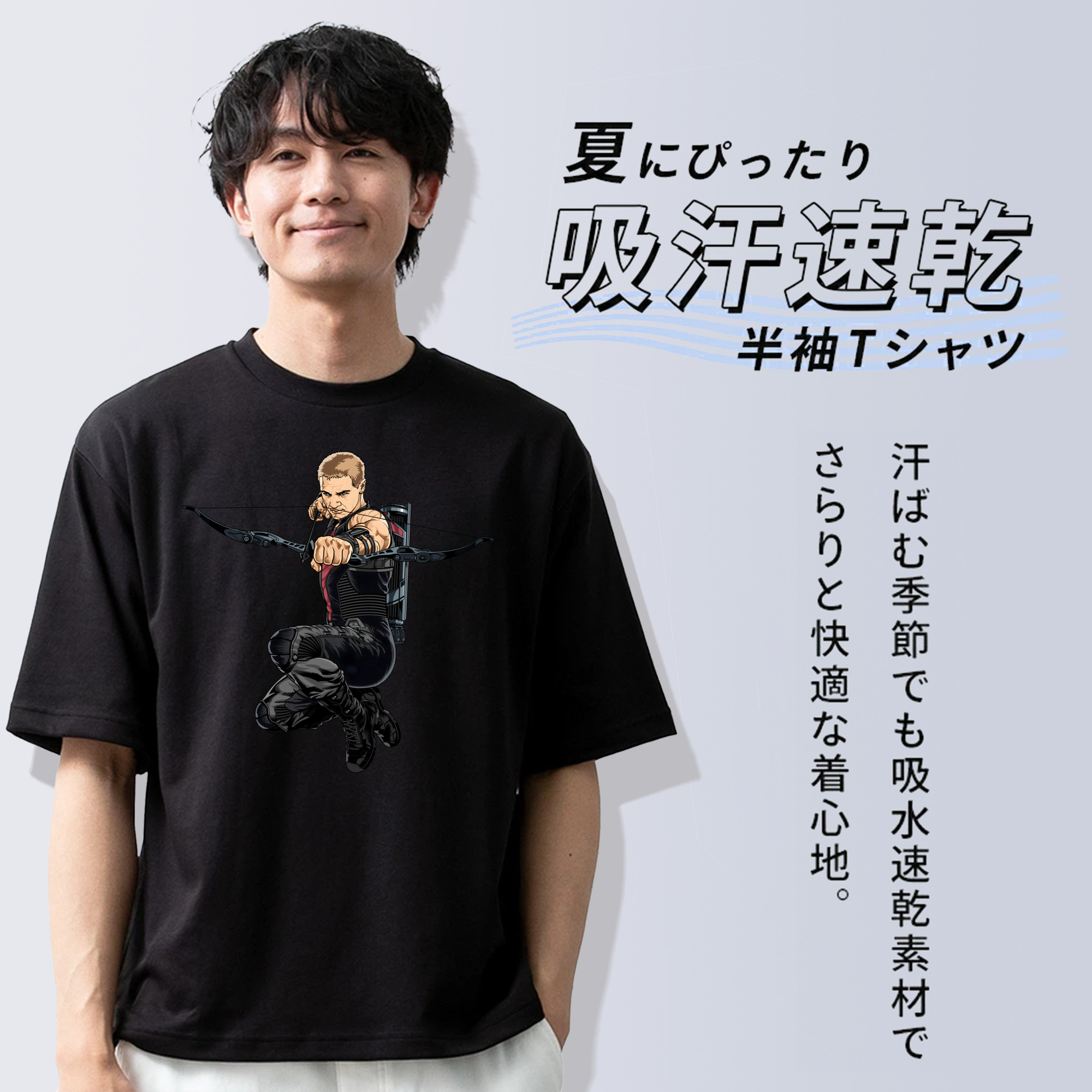 アベンジャーズ The Avengers 綿100％半袖Tシャツ（フロントプリント）