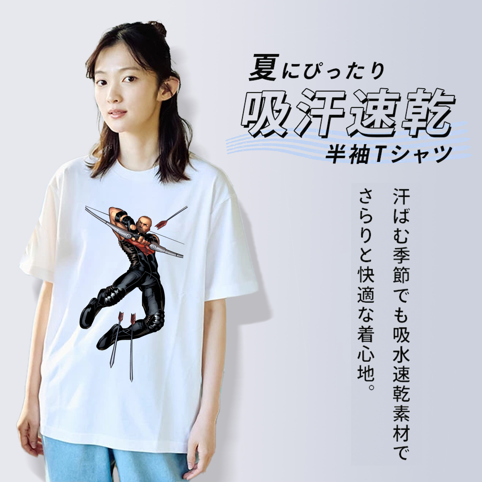 アベンジャーズ The Avengers 綿100％半袖Tシャツ（フロントプリント）
