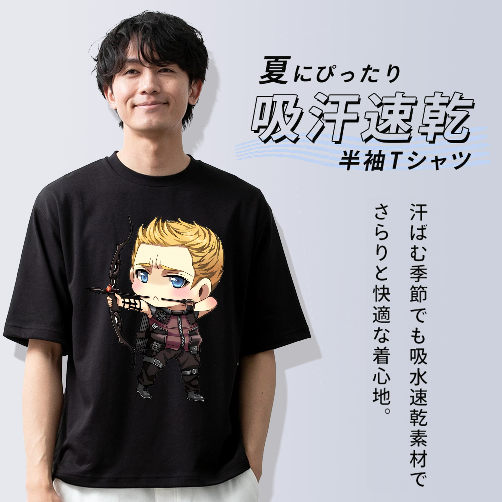 アベンジャーズ The Avengers 綿100％半袖Tシャツ（フロントプリント）