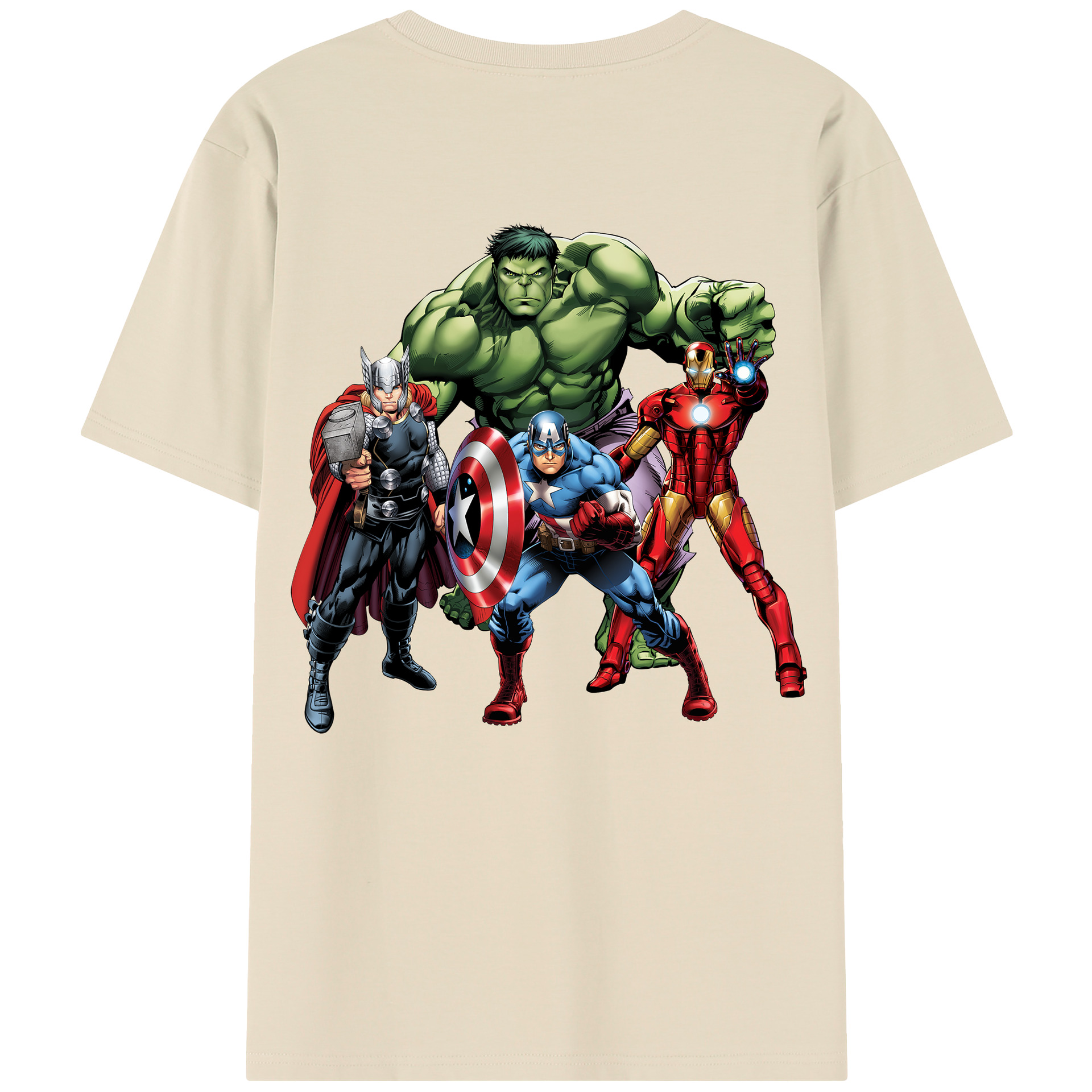 （画像用） アベンジャーズ The Avengers 綿100％半袖Tシャツ（背面プリント）