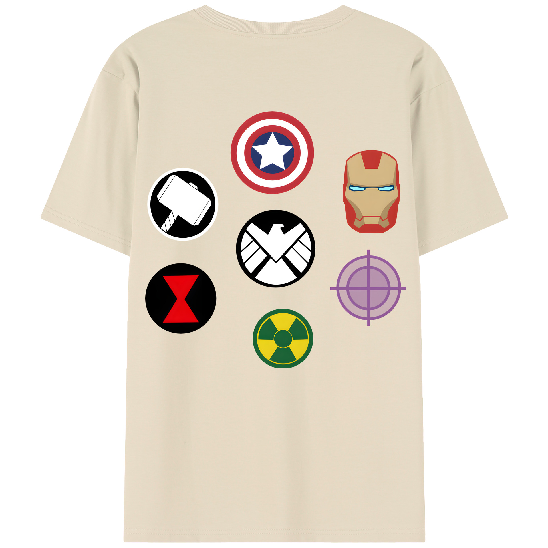 （画像用） アベンジャーズ The Avengers 綿100％半袖Tシャツ（背面プリント）