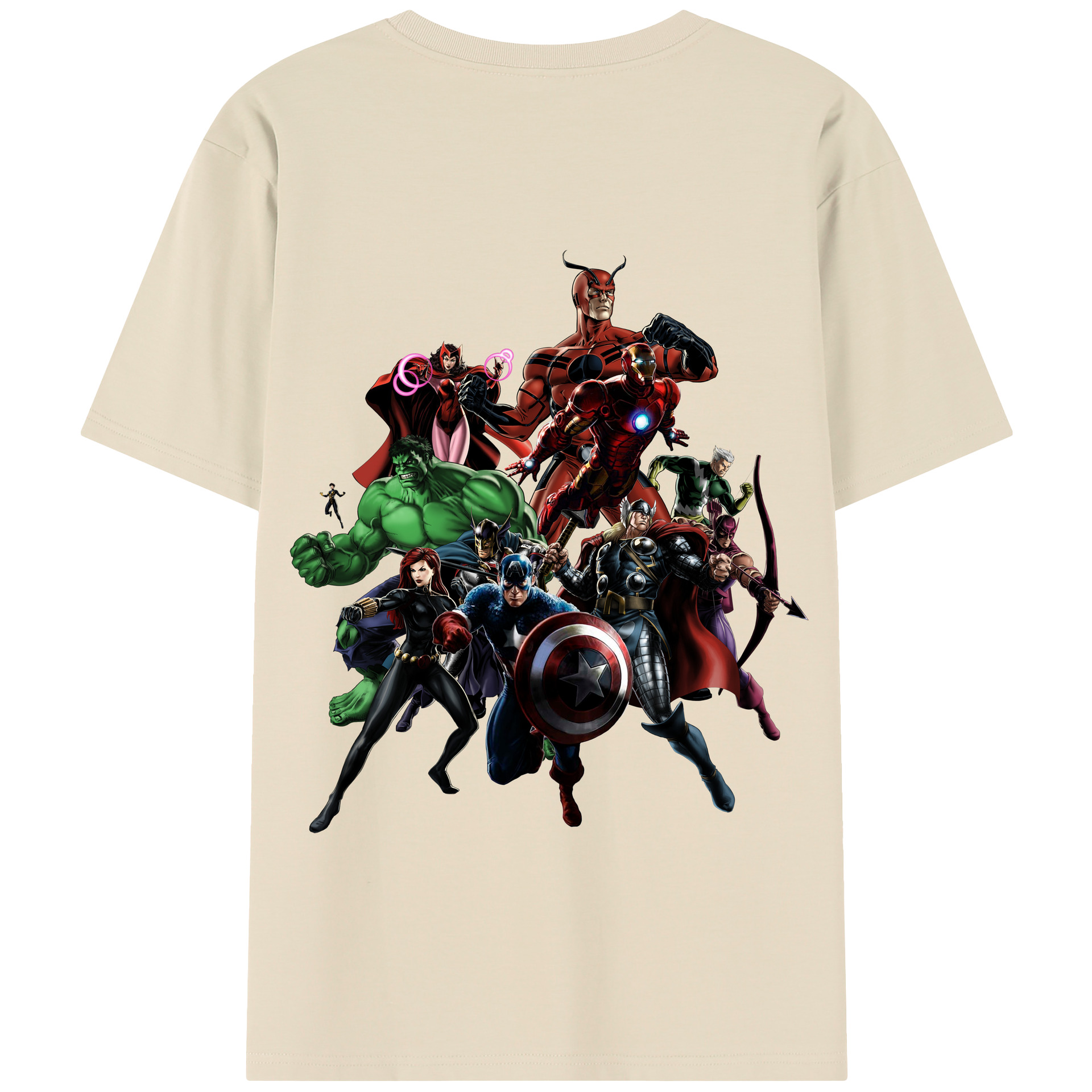 （画像用） アベンジャーズ The Avengers 綿100％半袖Tシャツ（背面プリント）