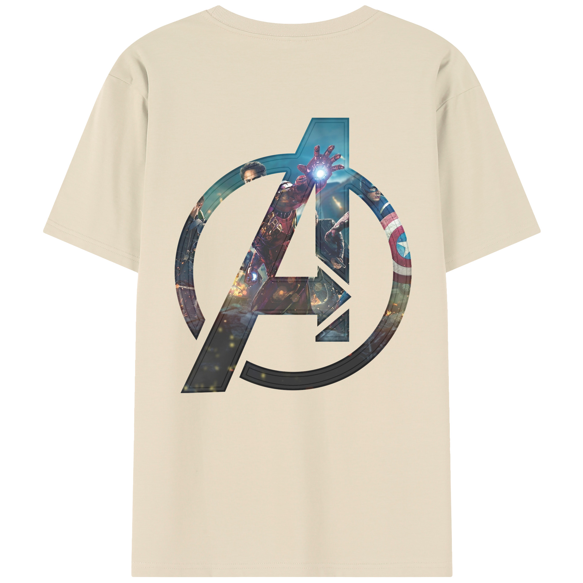 （画像用） アベンジャーズ The Avengers 綿100％半袖Tシャツ（背面プリント）