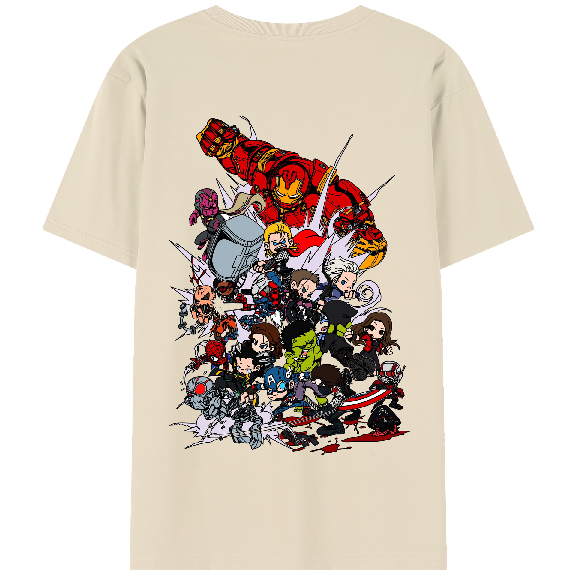 （画像用） アベンジャーズ The Avengers 綿100％半袖Tシャツ（背面プリント）