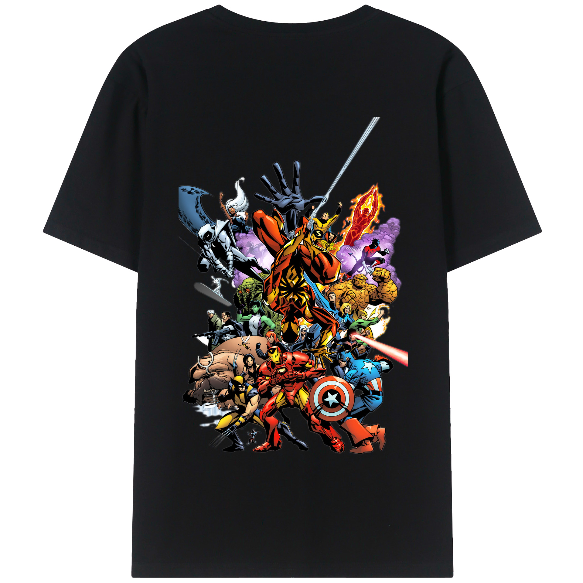 （画像用） アベンジャーズ The Avengers 綿100％半袖Tシャツ（背面プリント）