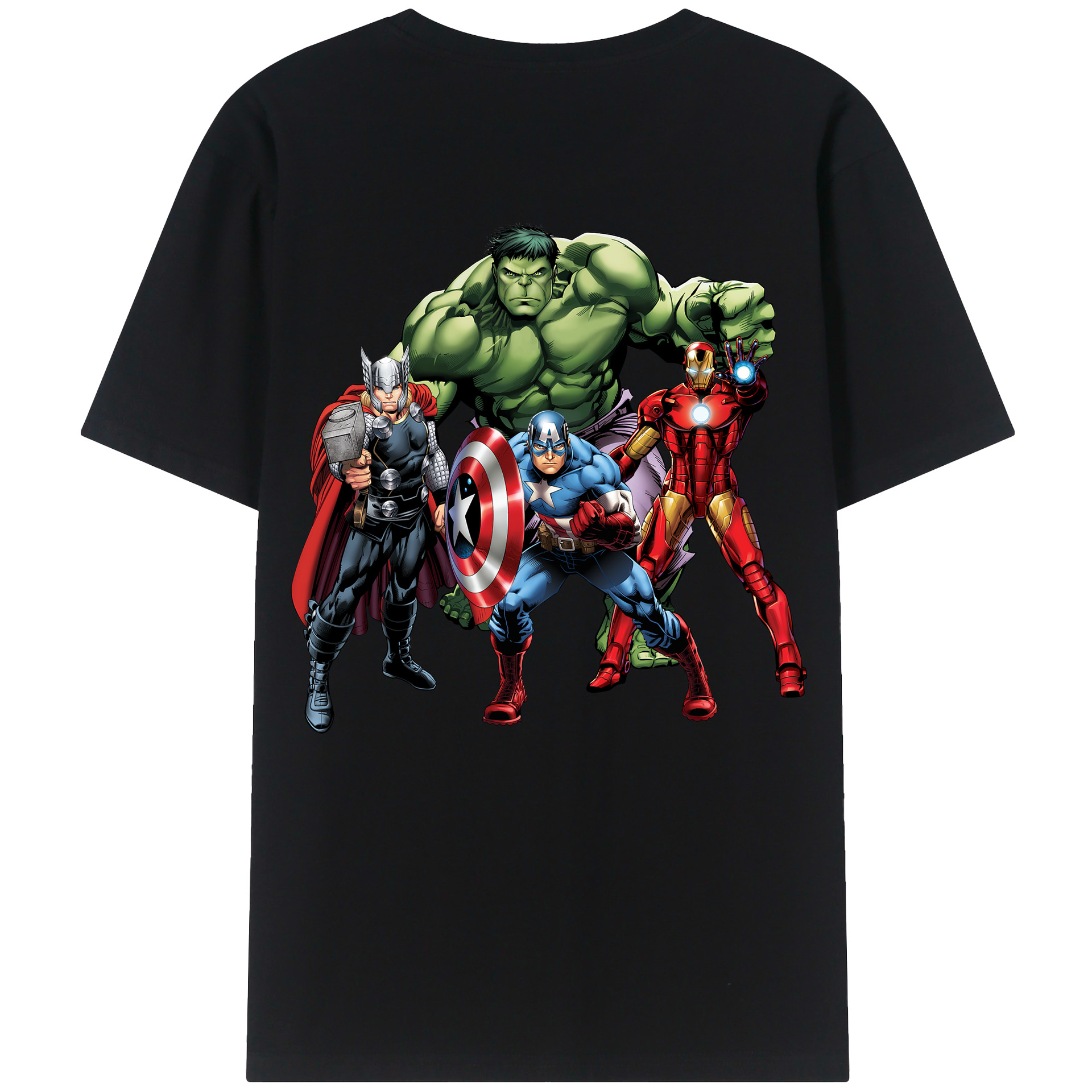 （画像用） アベンジャーズ The Avengers 綿100％半袖Tシャツ（背面プリント）