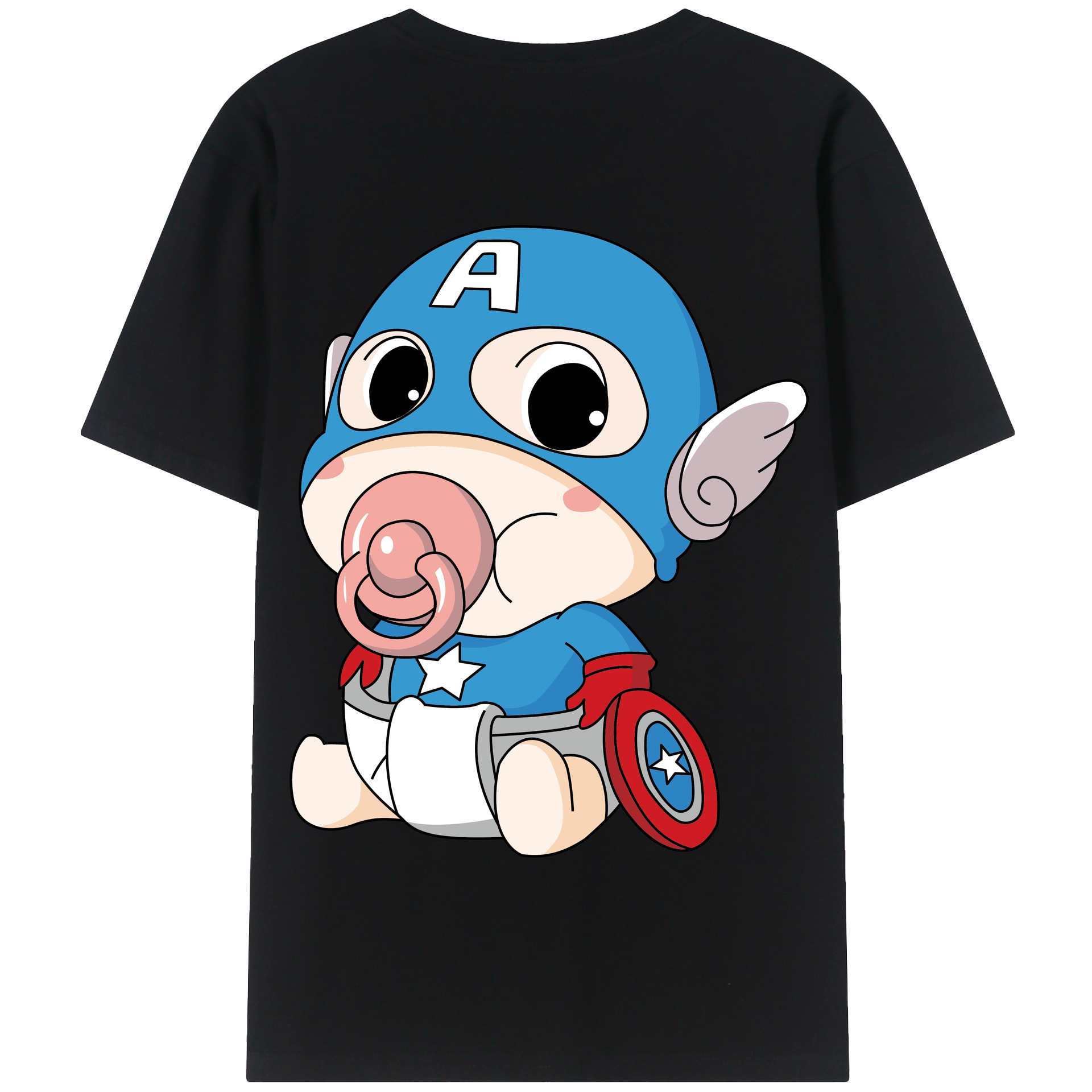 （画像用） アベンジャーズ The Avengers 綿100％半袖Tシャツ（背面プリント）