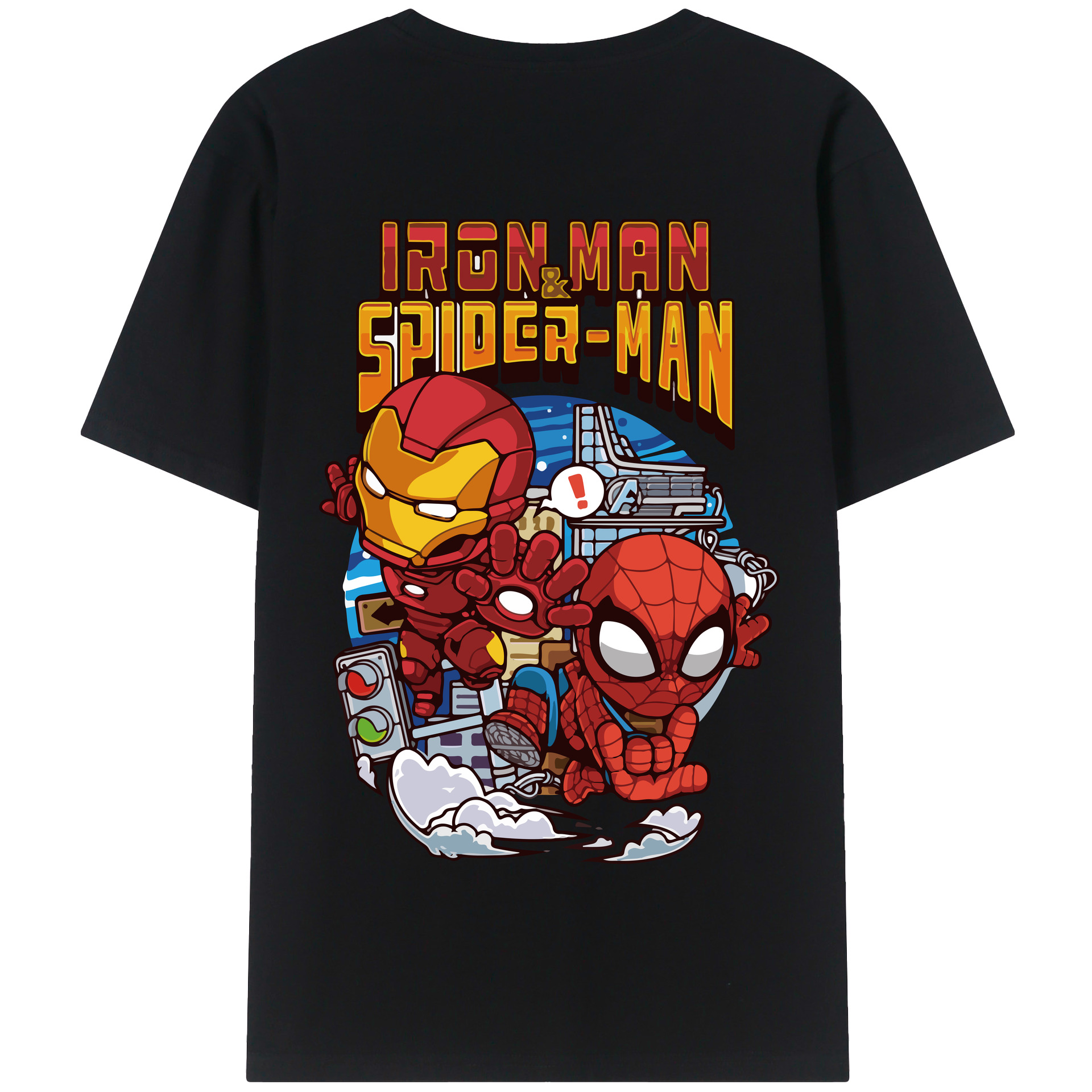 （画像用） アベンジャーズ The Avengers 綿100％半袖Tシャツ（背面プリント）