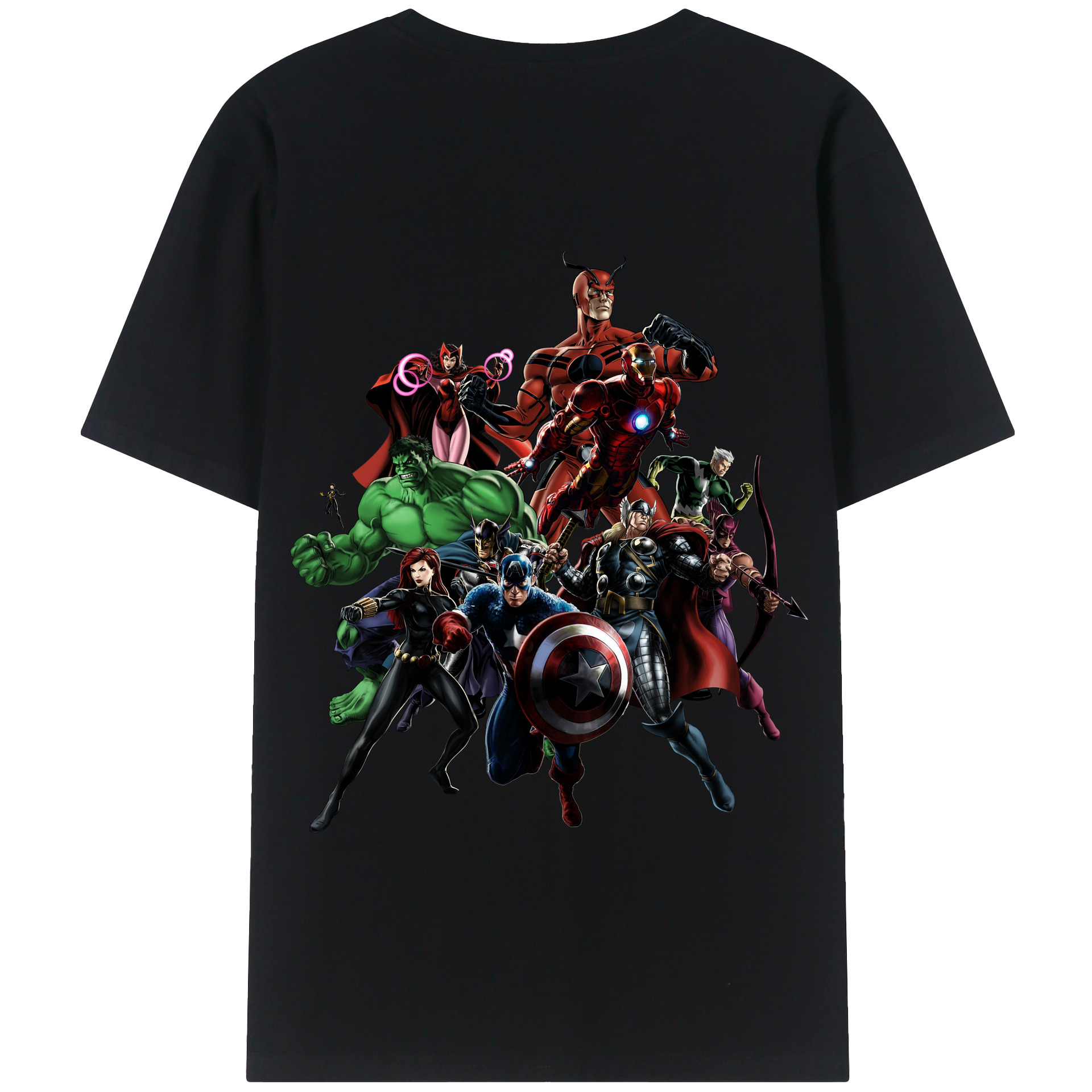 （画像用） アベンジャーズ The Avengers 綿100％半袖Tシャツ（背面プリント）